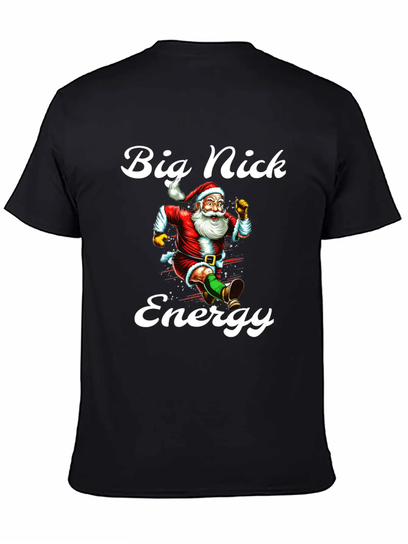 Big Nick Energy, Retro Santa Basic Graphic T-Shirt – Daily Comfort In Soft Cotton