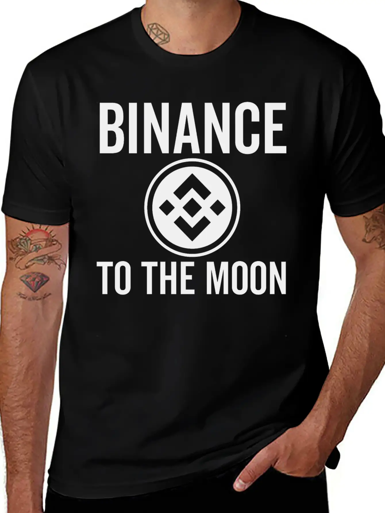 Binance To The Moon Stylish Everyday T-Shirt – Unisex Basic Cotton Tee