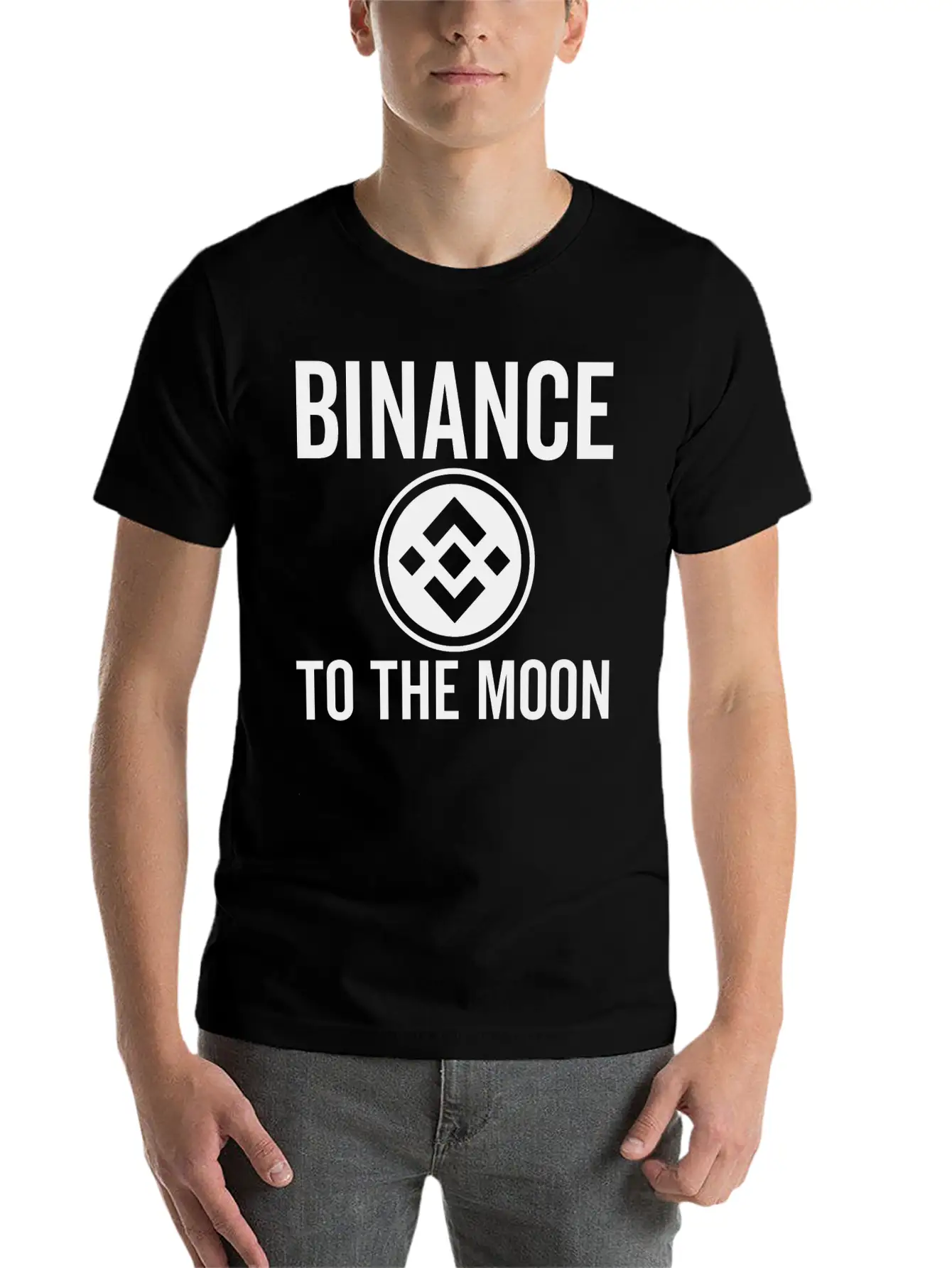 Binance To The Moon Stylish Everyday T-Shirt – Unisex Basic Cotton Tee