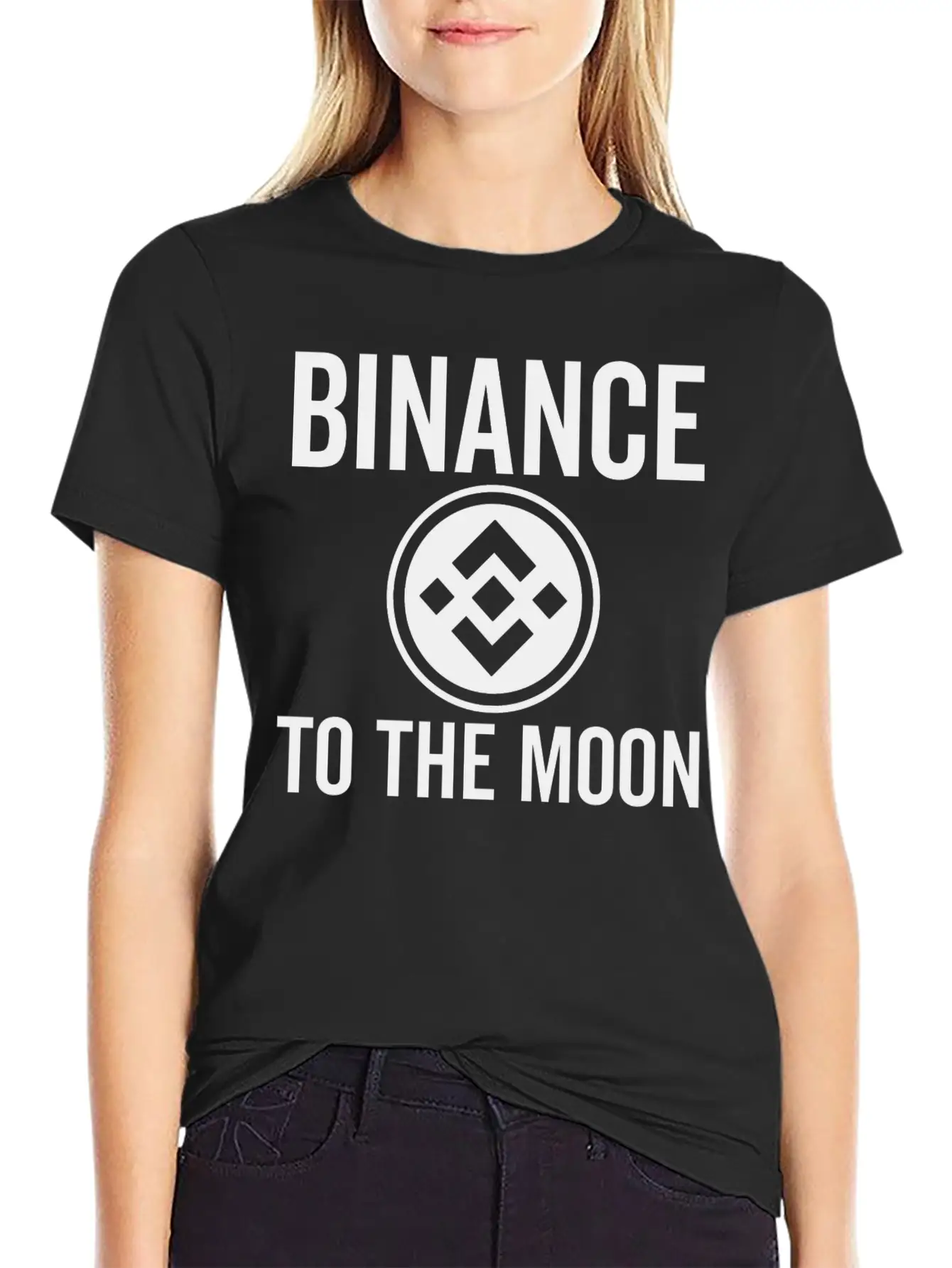 Binance To The Moon Stylish Everyday T-Shirt – Unisex Basic Cotton Tee