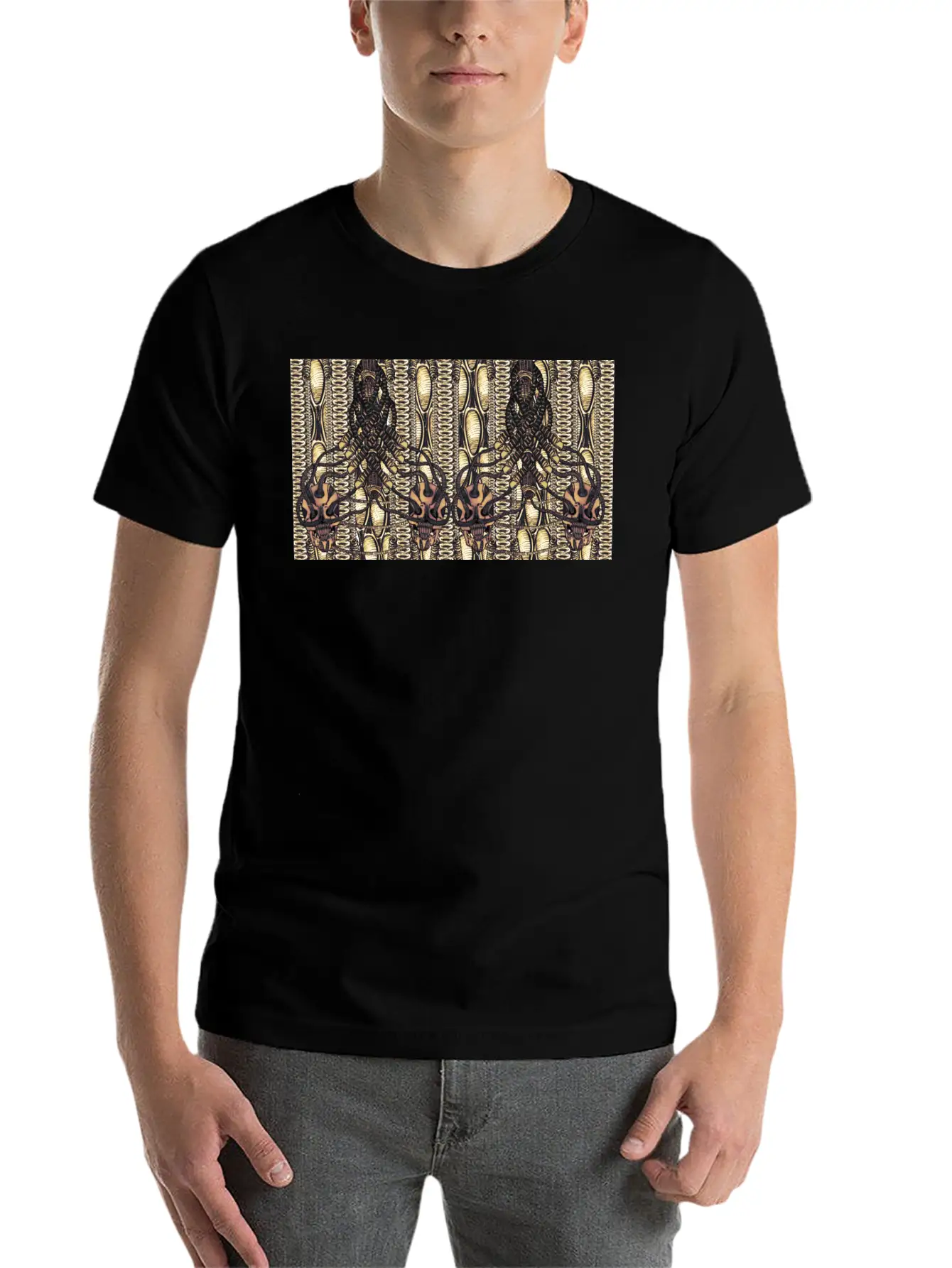 Biomechanical Skullicron IV Stylish Everyday T-Shirt – Unisex Basic Cotton Tee