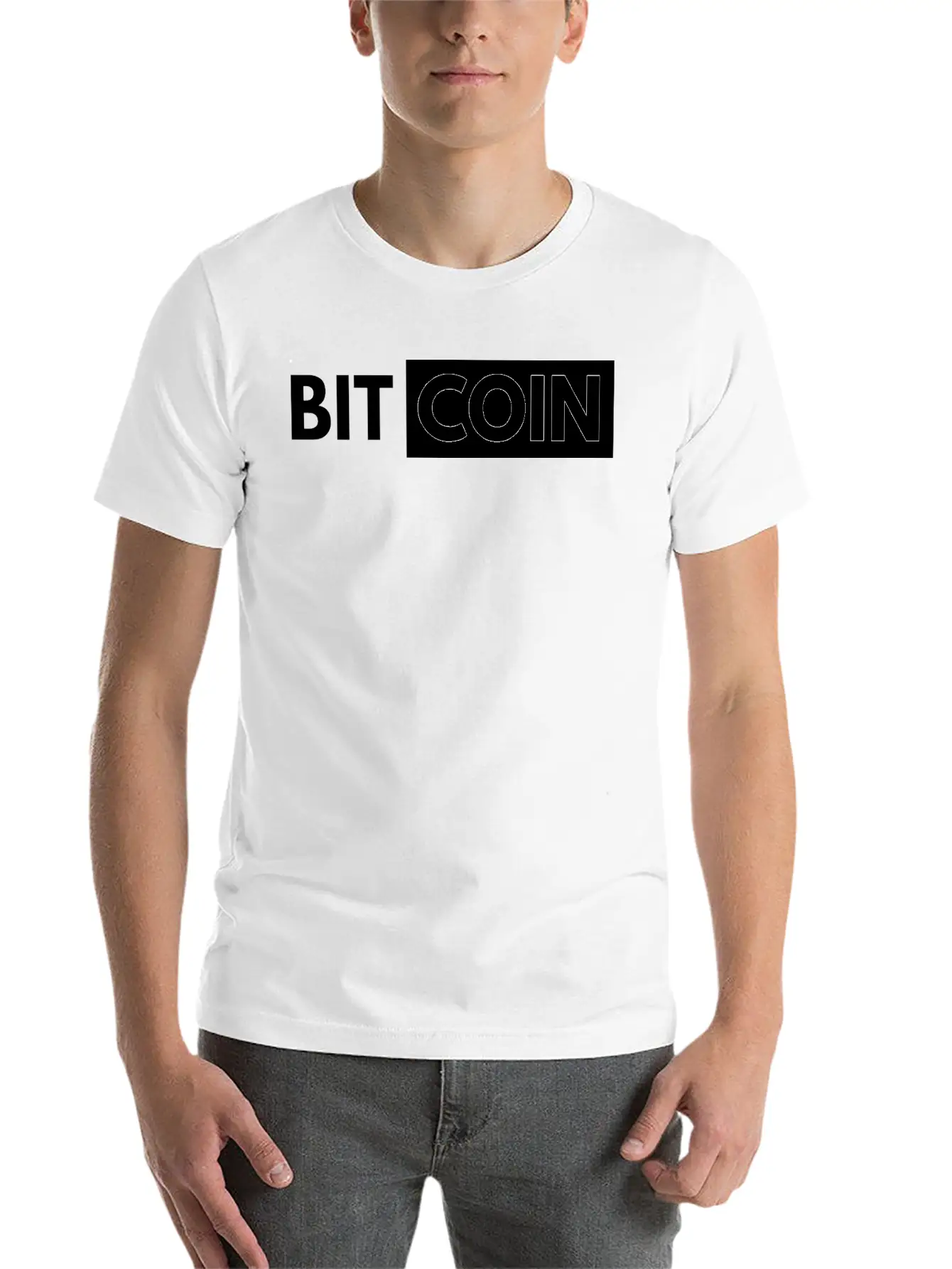 Bitcoin Btc Gold Money Coin Currency Cash Virtual Stylish Everyday T-Shirt – Unisex Basic Cotton Tee