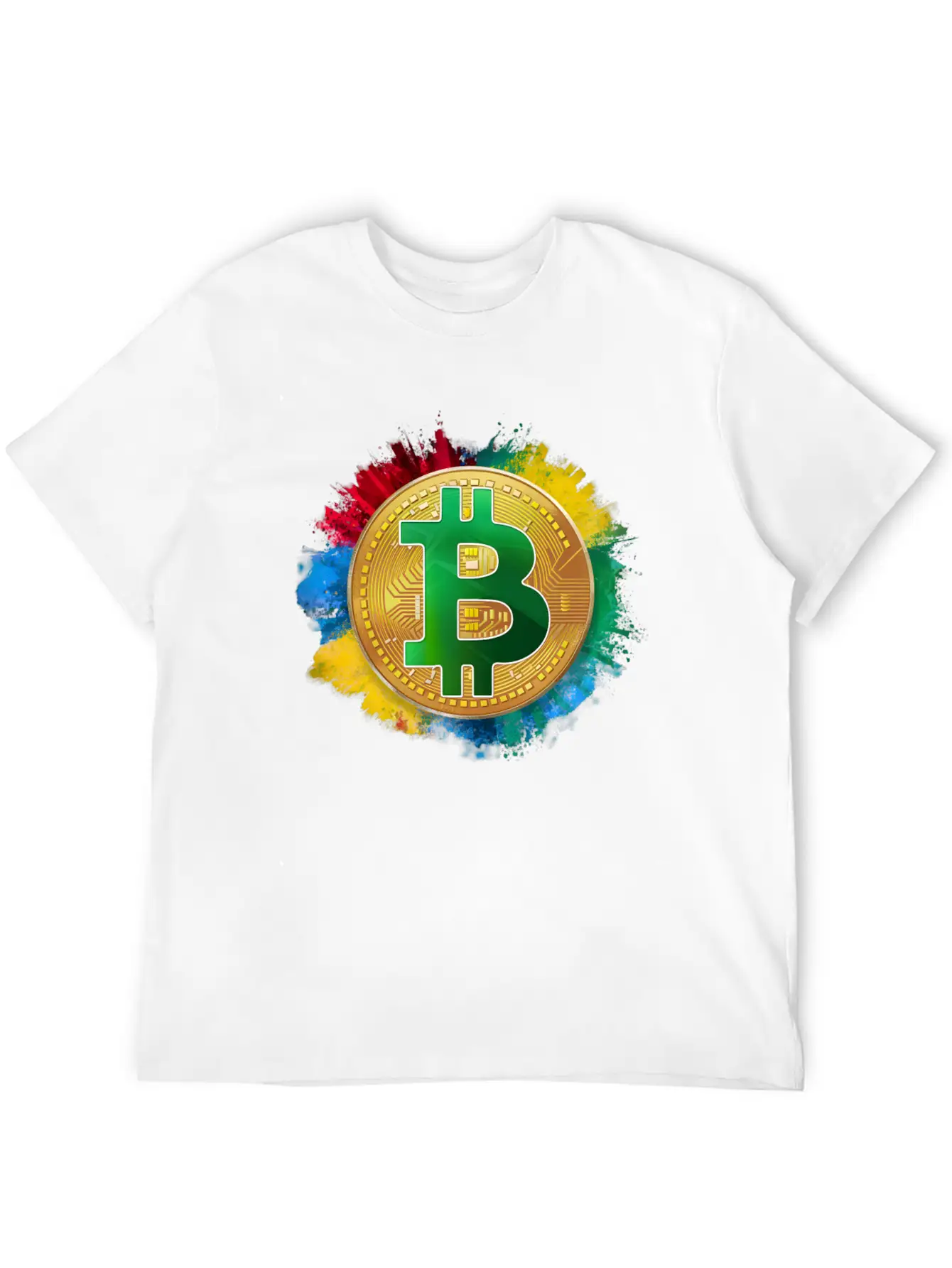 Bitcoin Coloured Version Breathable Graphic T-Shirt – Perfect For Casual Days