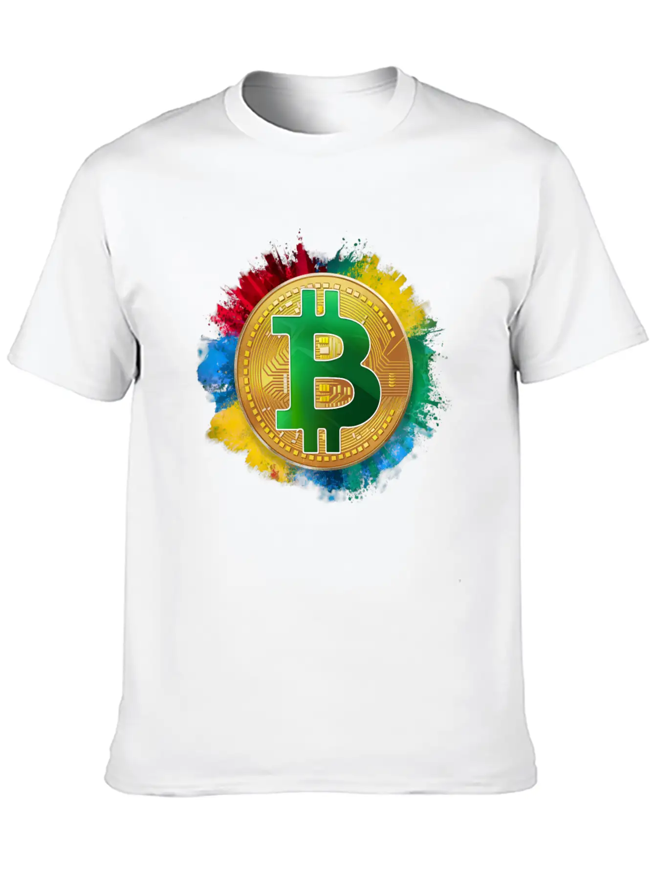 Bitcoin Coloured Version Breathable Graphic T-Shirt – Perfect For Casual Days