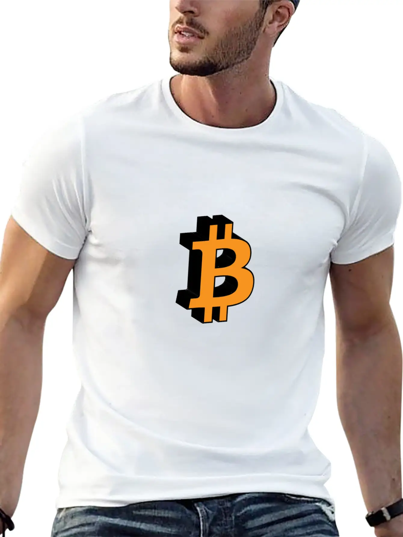 Bitcoin Logo Symbol Cryptocurrency Crypto Coin Stylish Everyday T-Shirt – Unisex Basic Cotton Tee