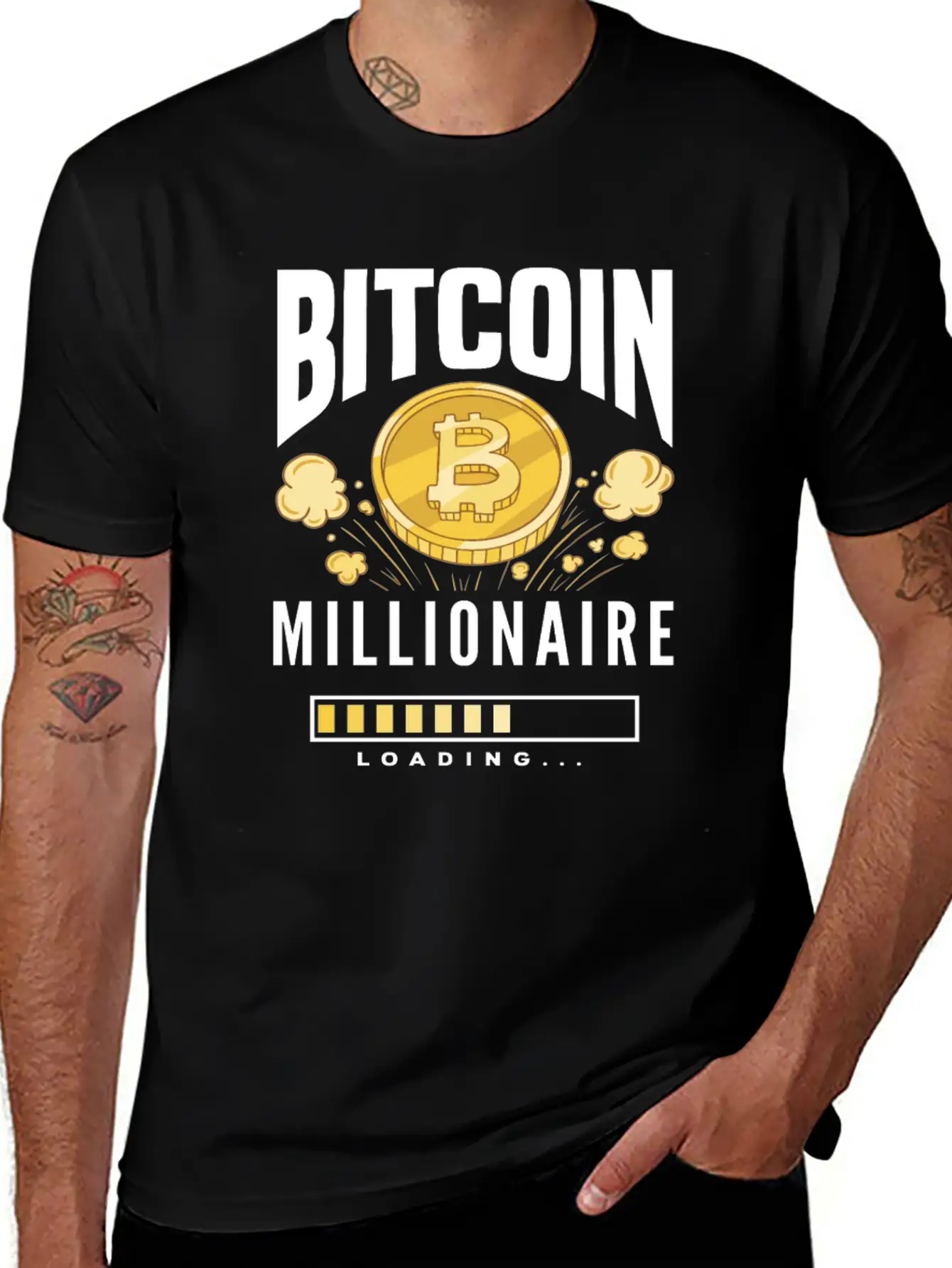 Bitcoin Millionaire Gift Stylish Everyday T-Shirt – Unisex Basic Cotton Tee