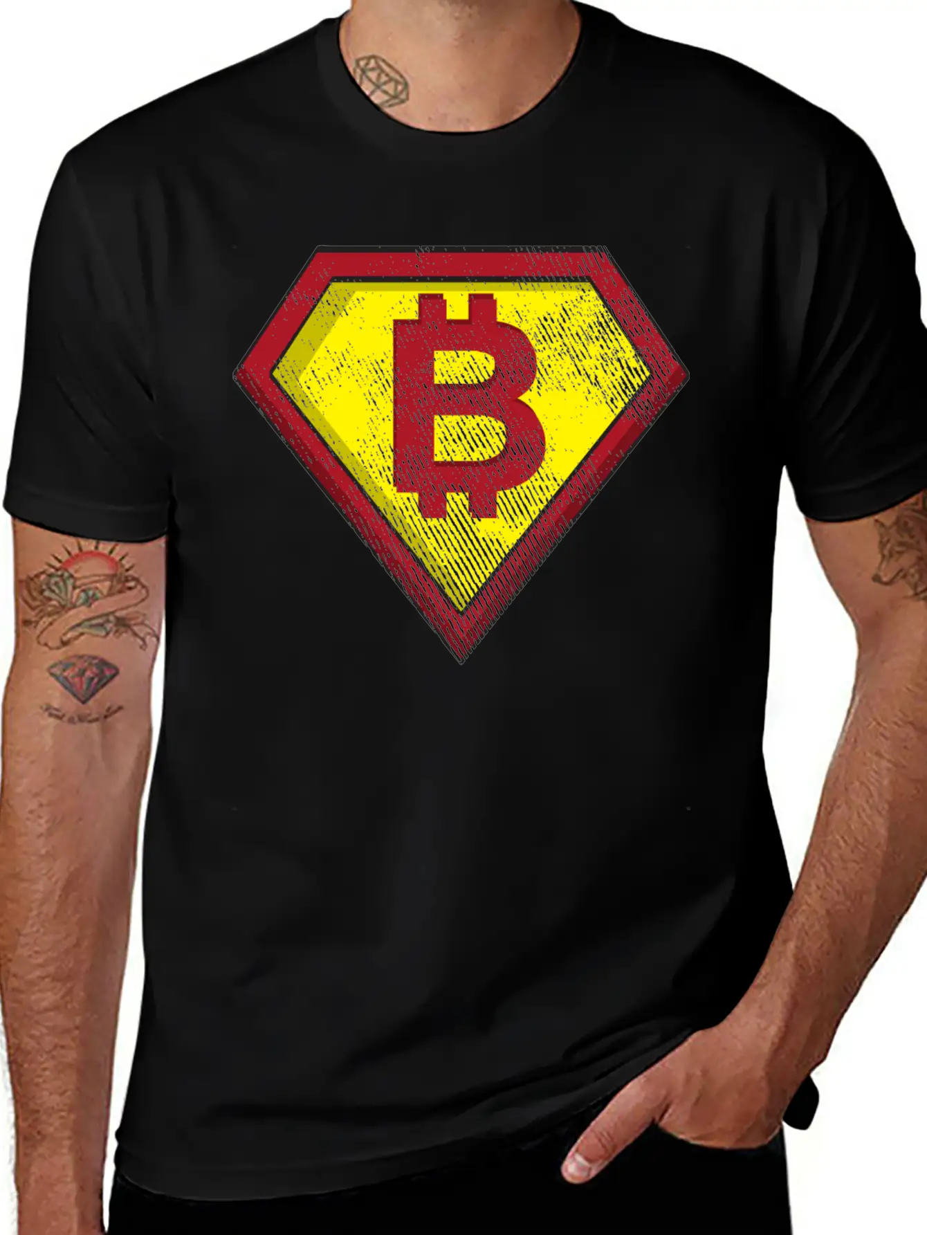 BITCOIN SUPERHERO Basic Graphic T-Shirt – Daily Comfort In Soft Cotton