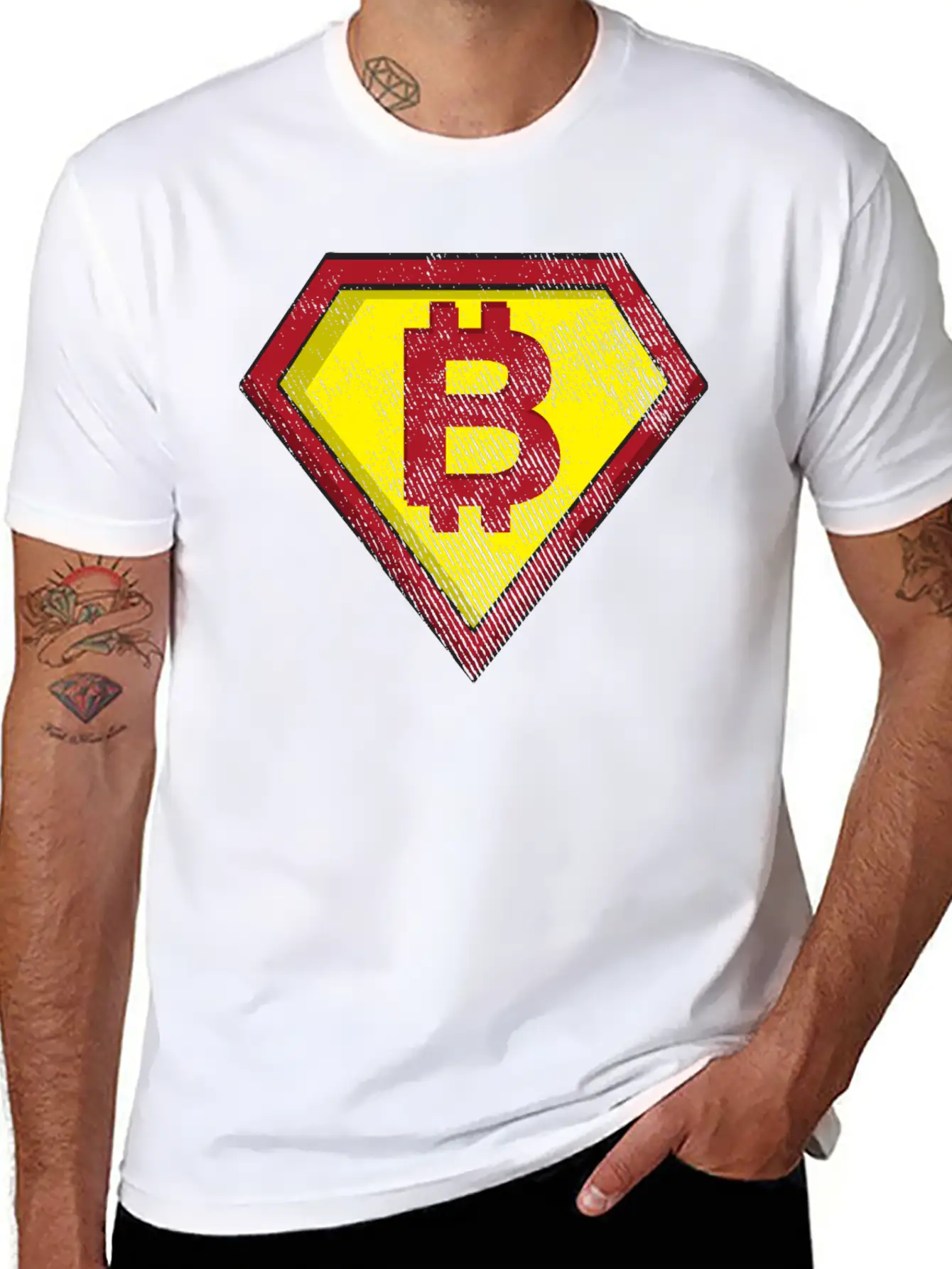 BITCOIN SUPERHERO Basic Graphic T-Shirt – Daily Comfort In Soft Cotton