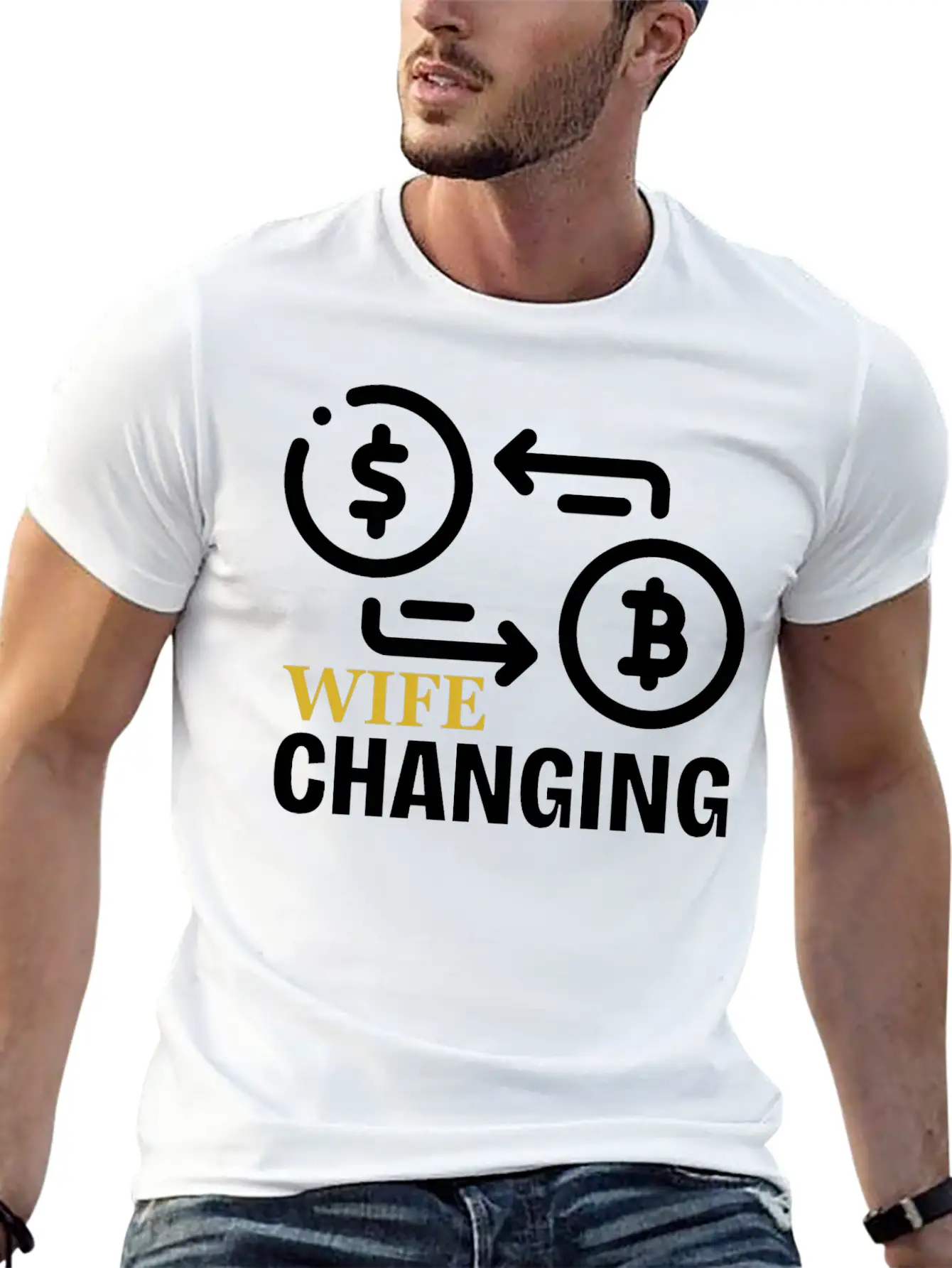 Black And Gold Wife Changing - Bitcoin Basic Graphic T-Shirt – Daily Comfort In Soft Cotton