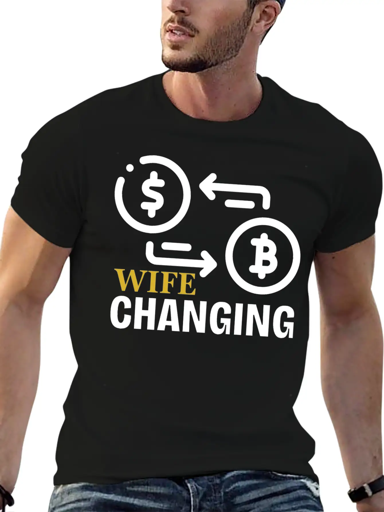 Black And Gold Wife Changing - Bitcoin Basic Graphic T-Shirt – Daily Comfort In Soft Cotton
