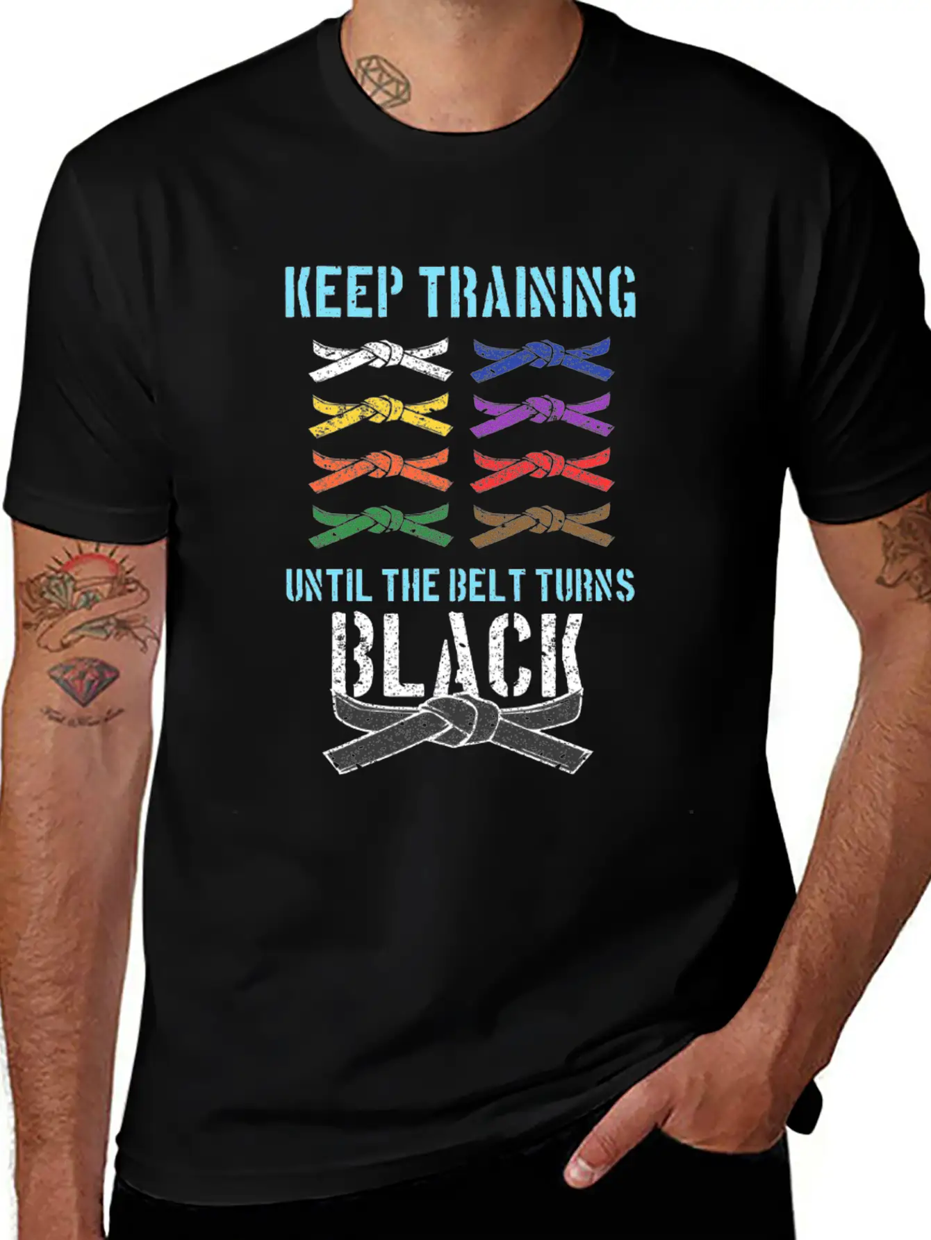 Black Belt Martial Artist Karate Belts Rank Colors Stylish Everyday T-Shirt – Unisex Basic Cotton Tee