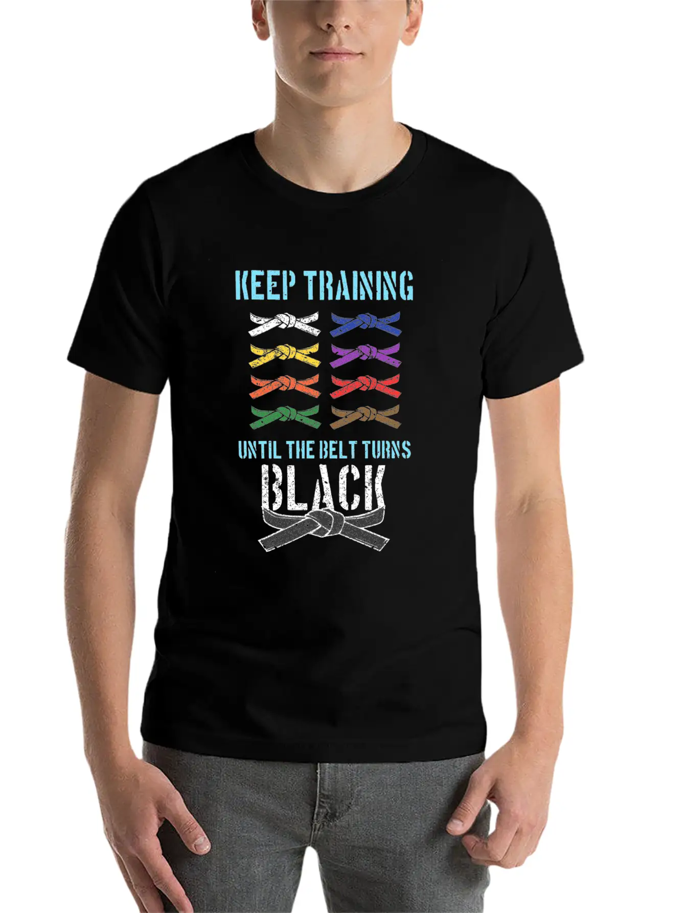 Black Belt Martial Artist Karate Belts Rank Colors Stylish Everyday T-Shirt – Unisex Basic Cotton Tee