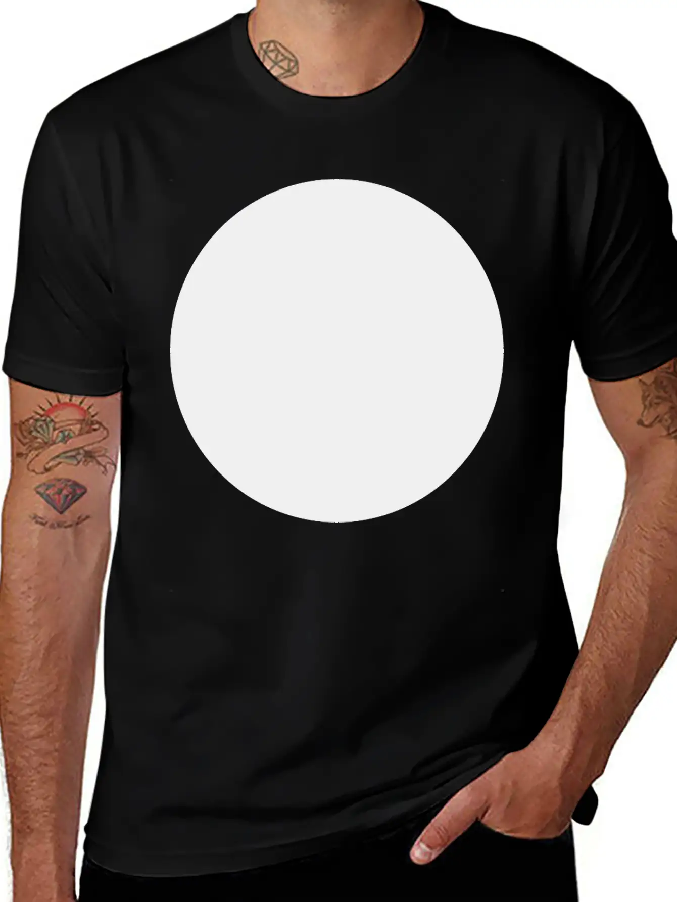 Black Circle Lightweight Cotton T-Shirt – Daily Comfort Graphic Shirt