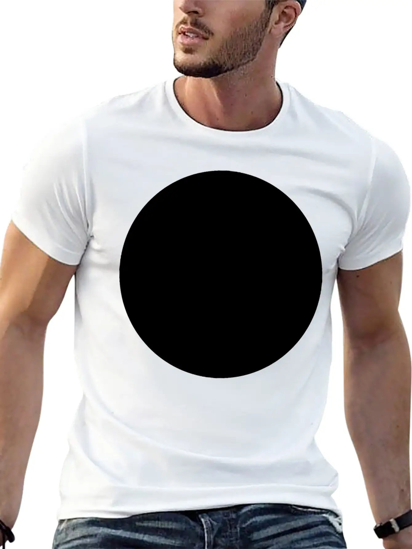 Black Circle Lightweight Cotton T-Shirt – Daily Comfort Graphic Shirt