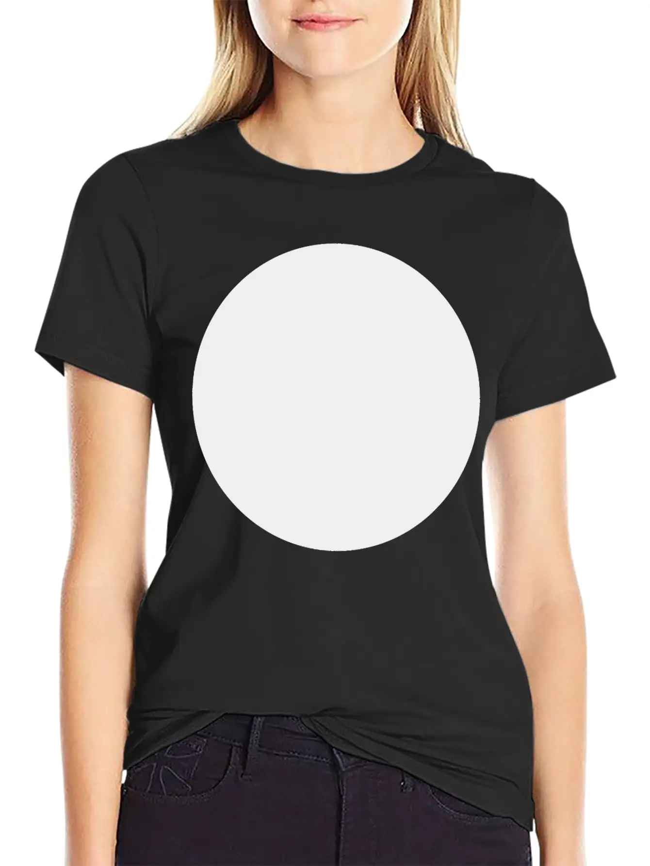 Black Circle Lightweight Cotton T-Shirt – Daily Comfort Graphic Shirt