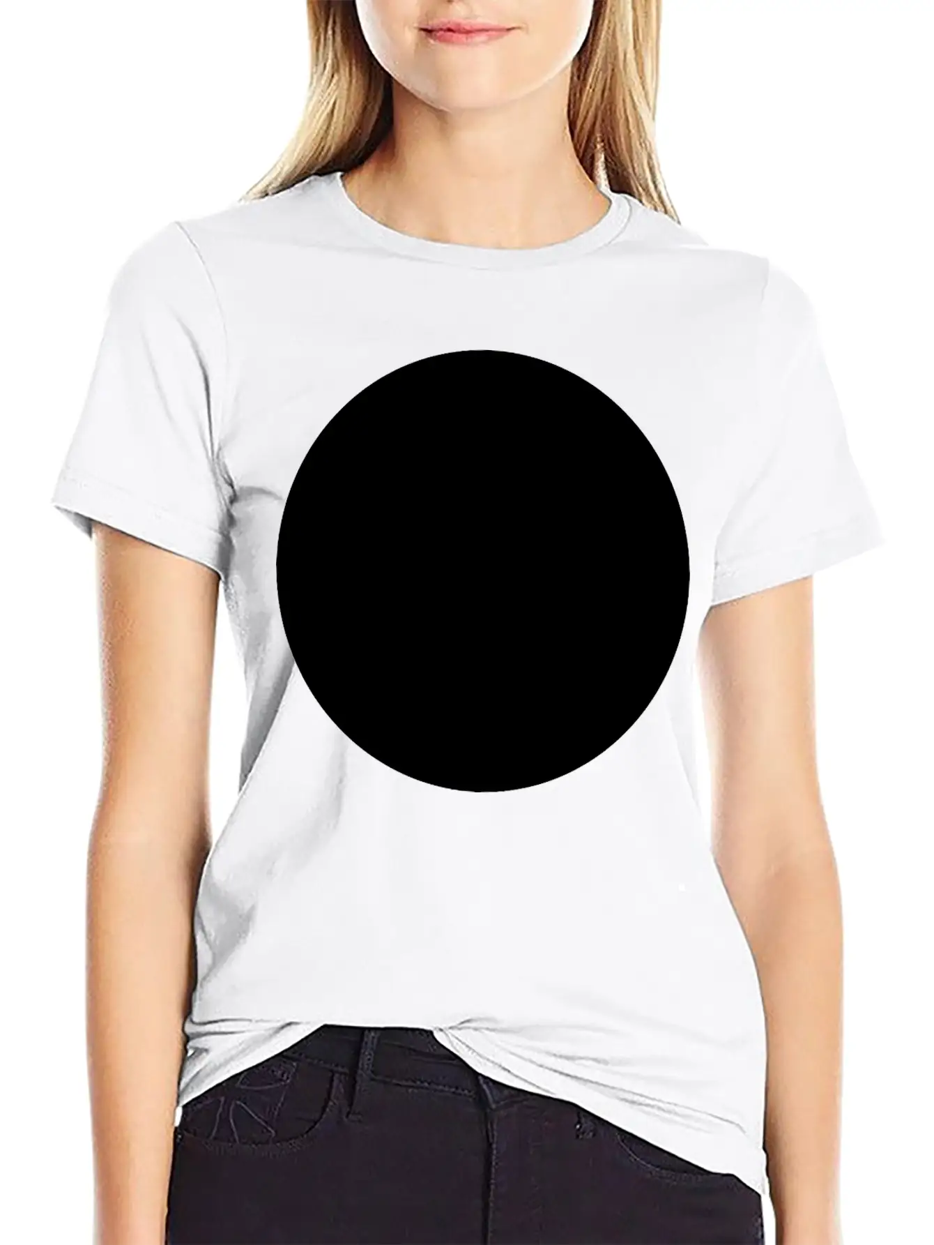 Black Circle Lightweight Cotton T-Shirt – Daily Comfort Graphic Shirt