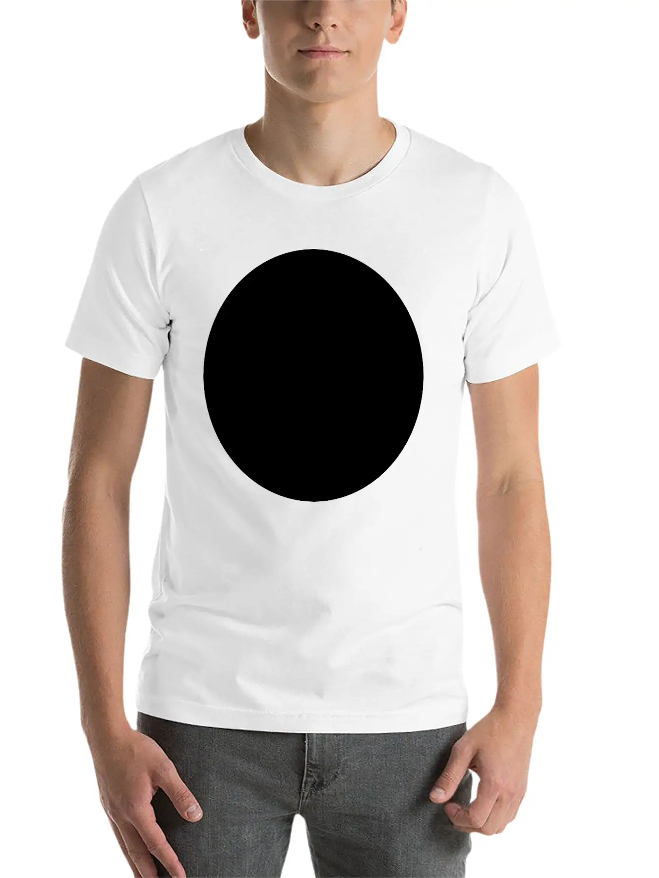 Black Circle Lightweight Cotton T-Shirt – Daily Comfort Graphic Shirt