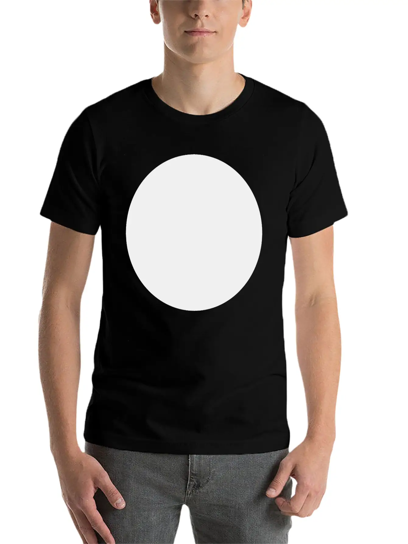Black Circle Lightweight Cotton T-Shirt – Daily Comfort Graphic Shirt