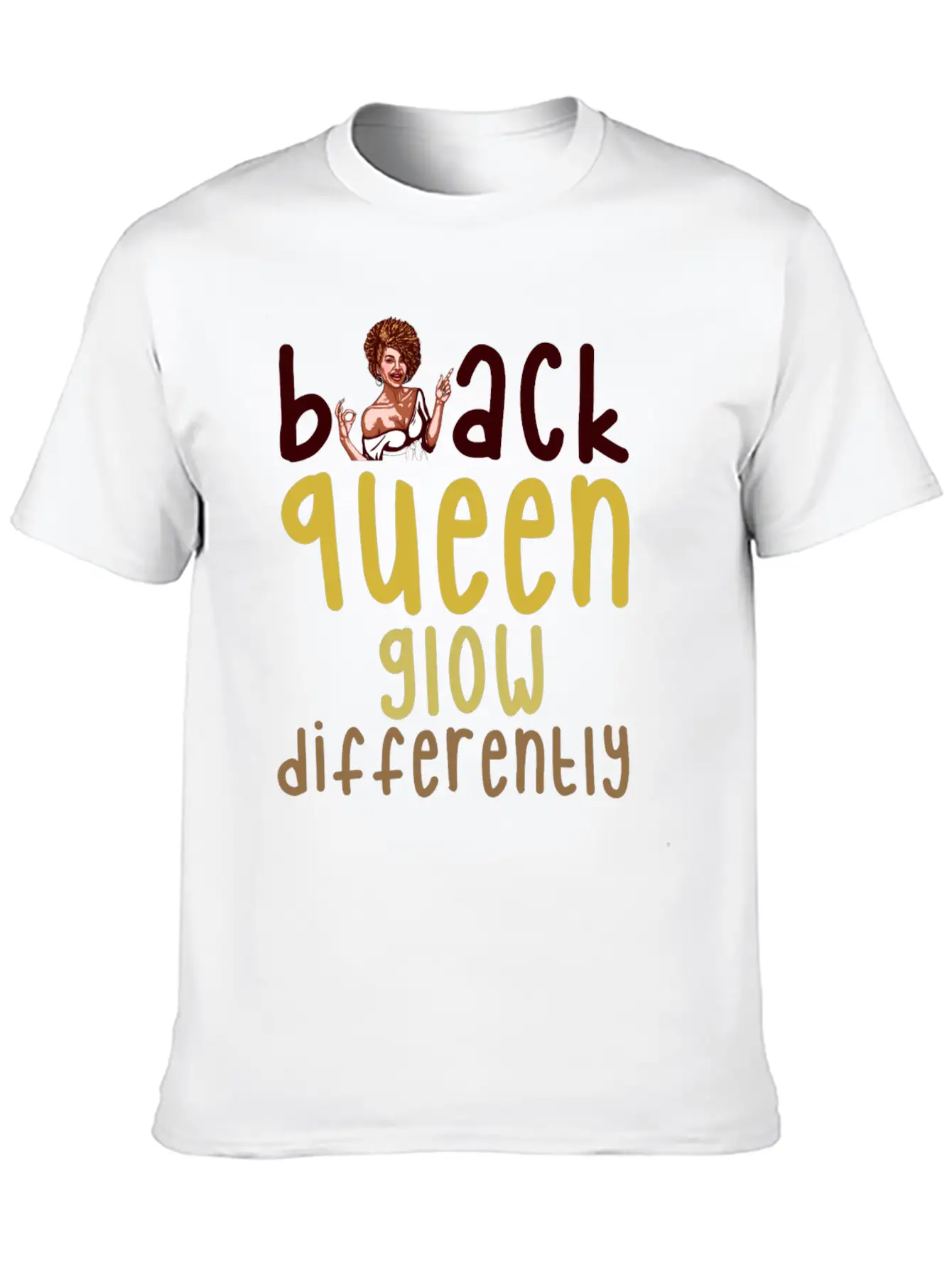 Black Women Glow Differently Stylish Everyday T-Shirt – Unisex Basic Cotton Tee
