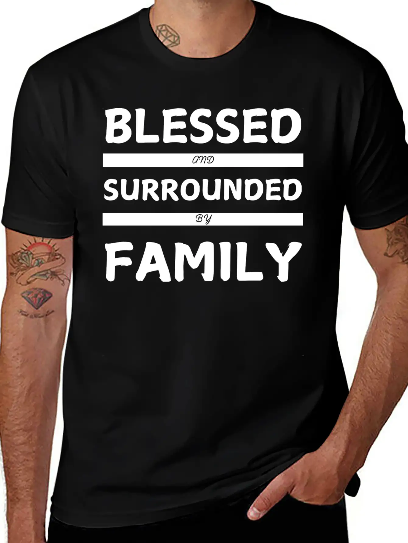 Blessed And Surrounded By Family - Thanksgiving Stylish Everyday T-Shirt – Unisex Basic Cotton Tee
