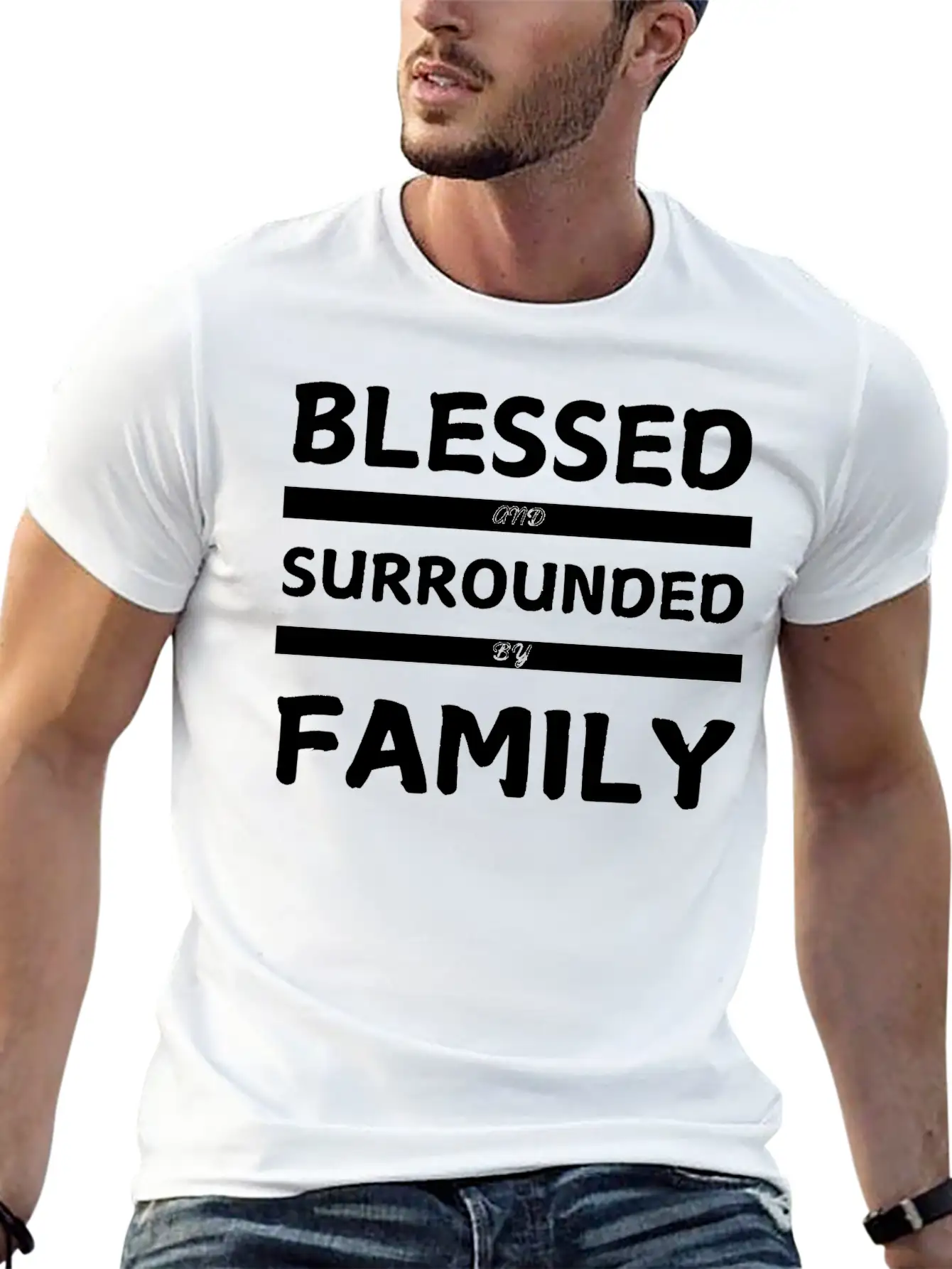 Blessed And Surrounded By Family - Thanksgiving Stylish Everyday T-Shirt – Unisex Basic Cotton Tee