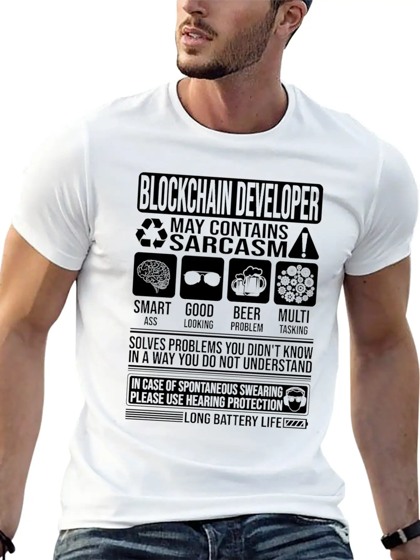 Blockchain Developer Sarcasm Funny Gift Blockchain Classic Cotton Tee – Unisex Comfort For Any Season