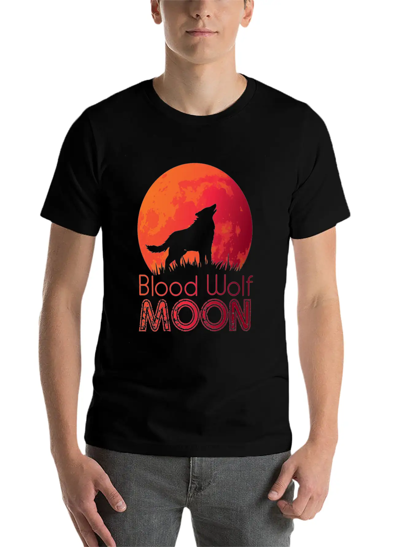 Blood Moon Wolf Werewolf Moon Night Dark Darkness Basic Graphic T-Shirt – Daily Comfort In Soft Cotton
