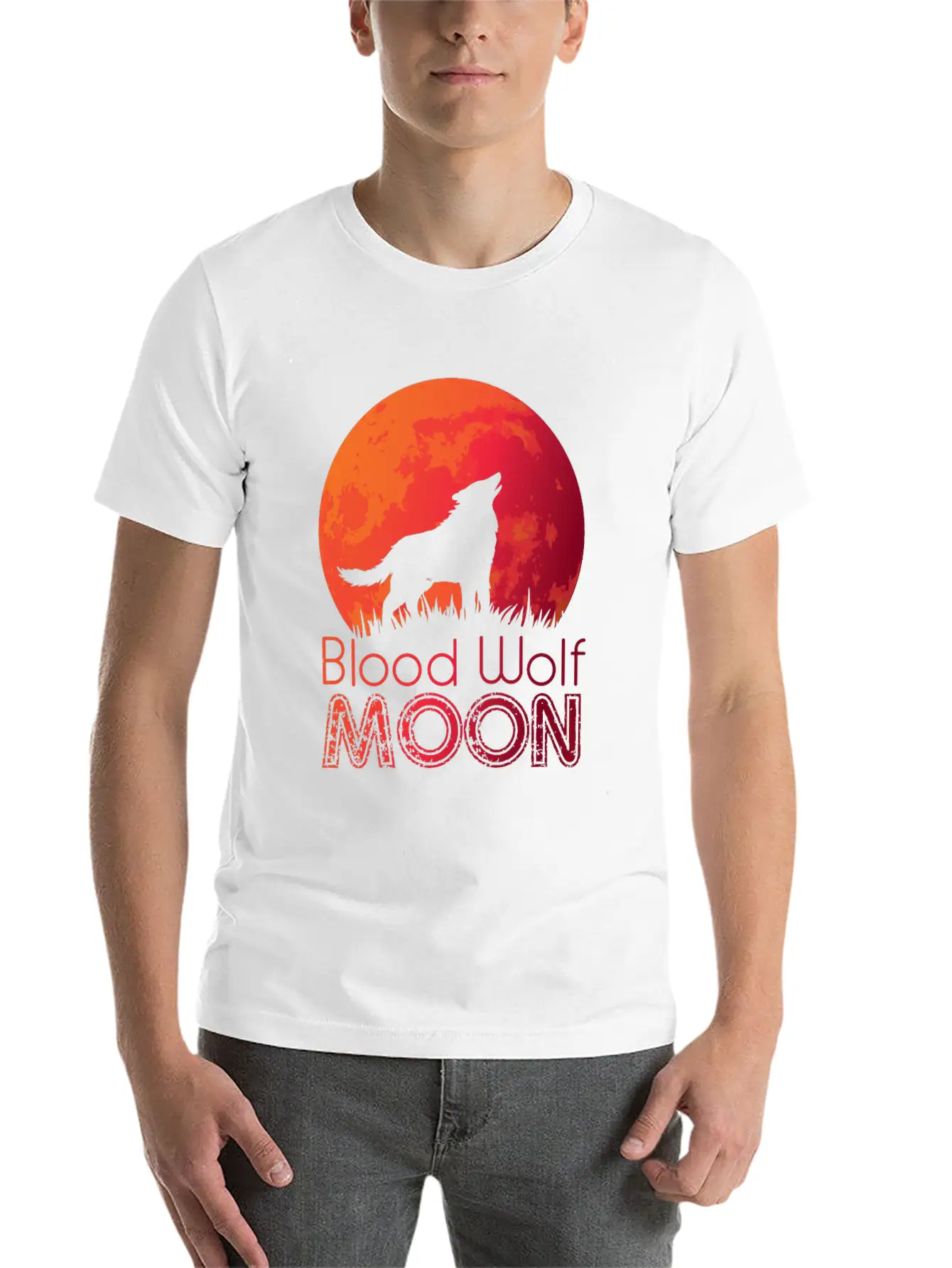 Blood Moon Wolf Werewolf Moon Night Dark Darkness Basic Graphic T-Shirt – Daily Comfort In Soft Cotton