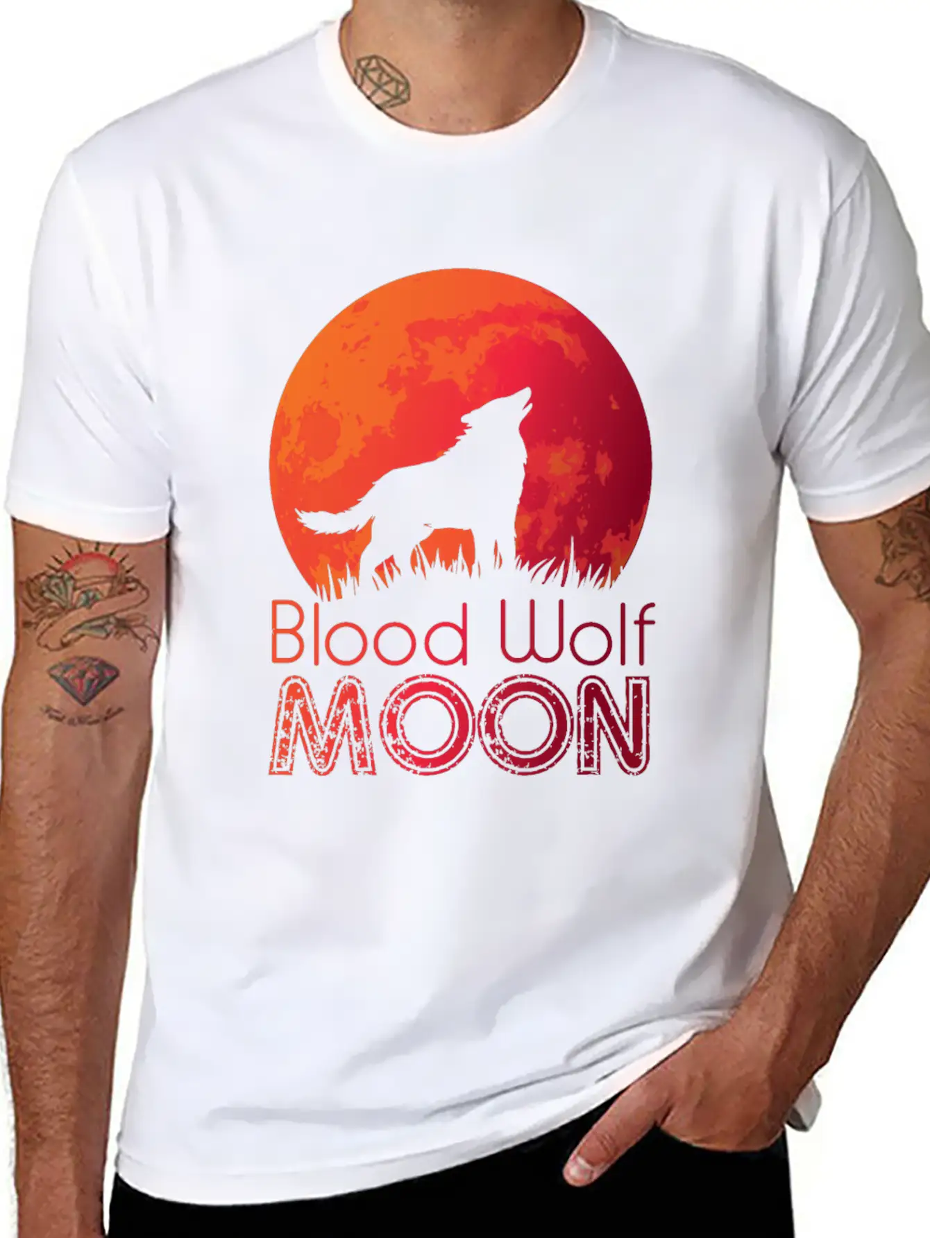 Blood Moon Wolf Werewolf Moon Night Dark Darkness Basic Graphic T-Shirt – Daily Comfort In Soft Cotton