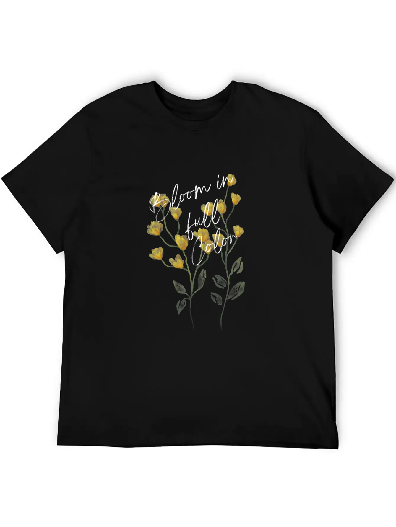 Bloom In Full Color Painted Flowers Stylish Everyday T-Shirt – Unisex Basic Cotton Tee