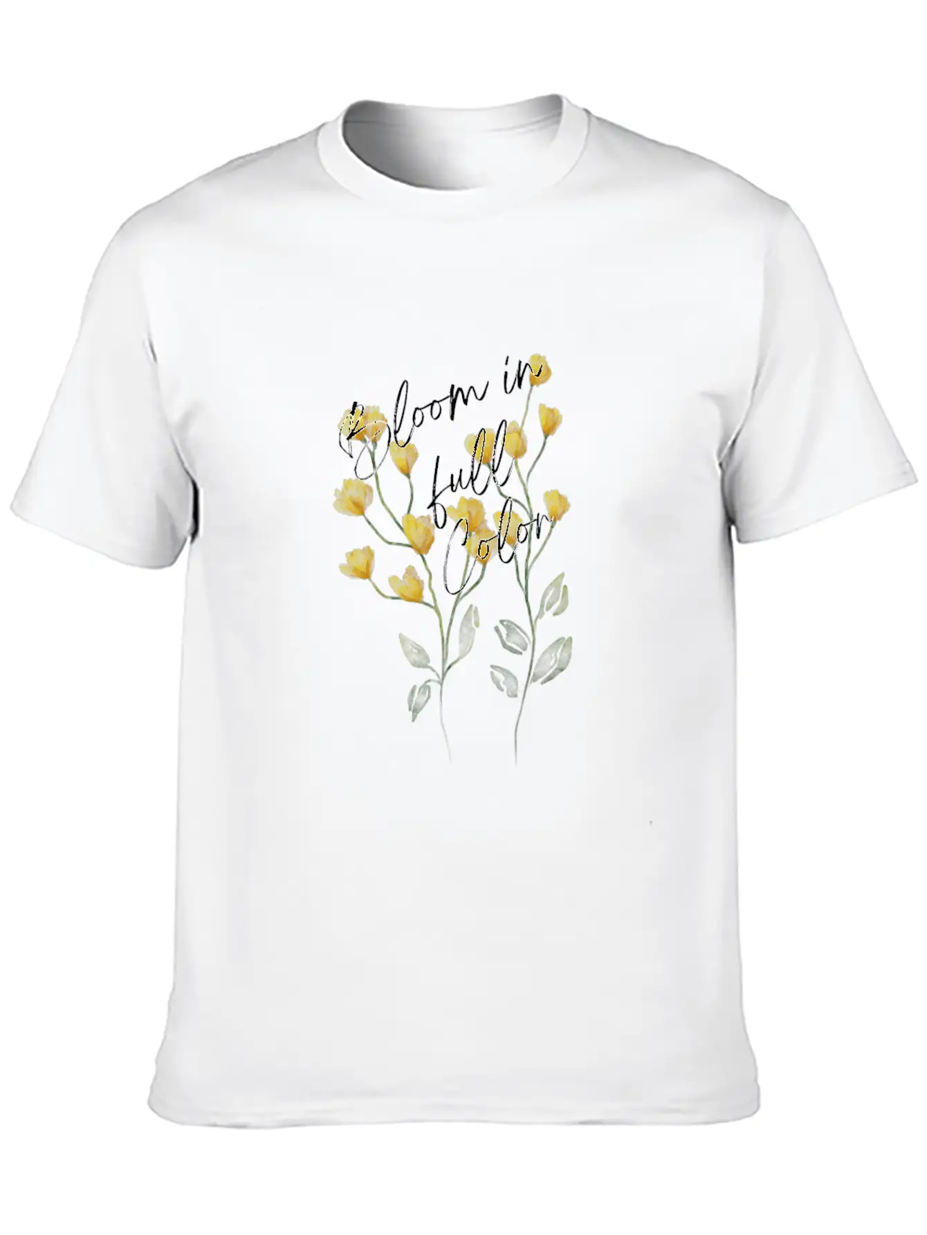 Bloom In Full Color Painted Flowers Stylish Everyday T-Shirt – Unisex Basic Cotton Tee