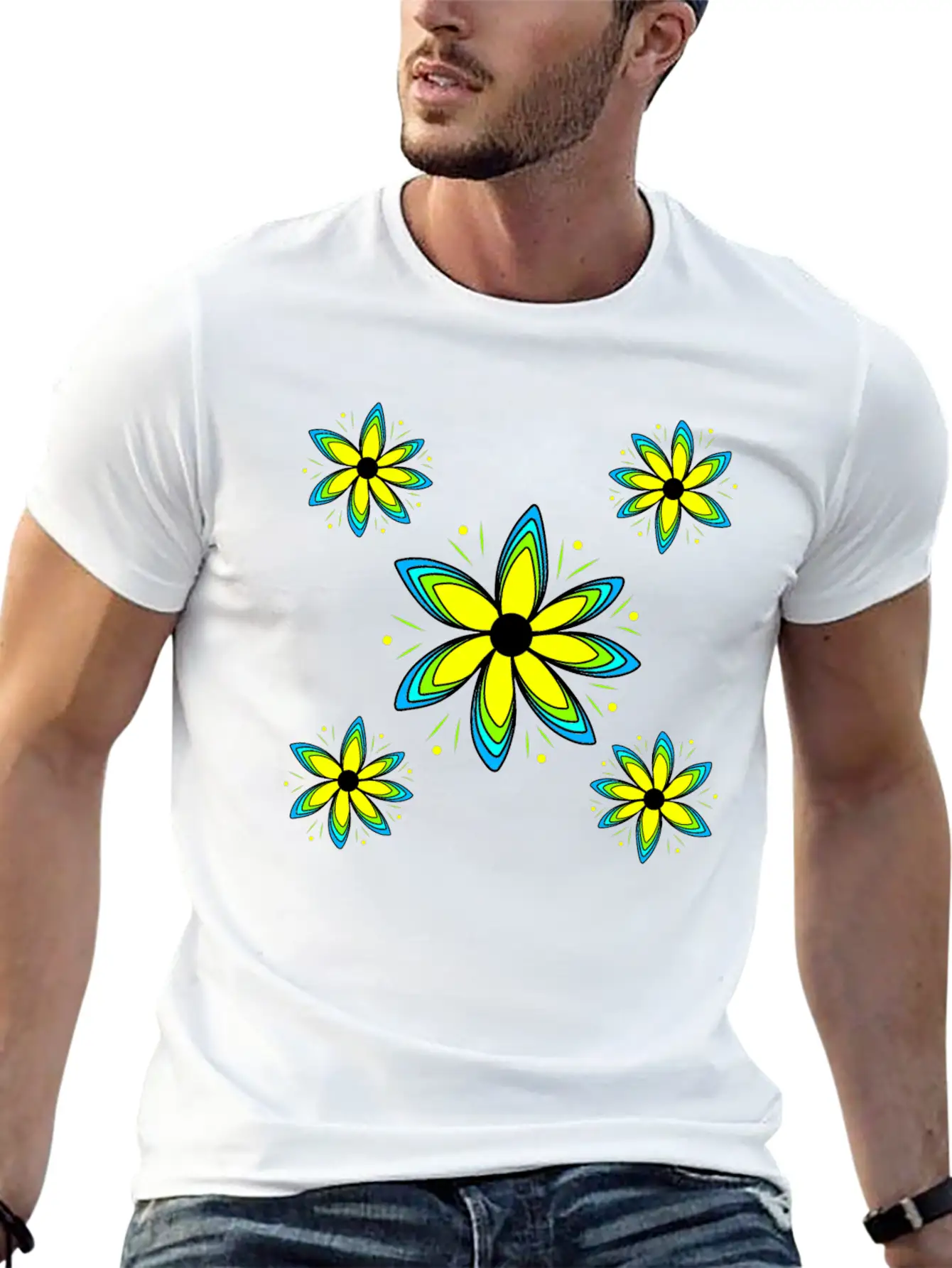 Blooming Flower Pattern Blossom Blooms Petals Basic Graphic T-Shirt – Daily Comfort In Soft Cotton