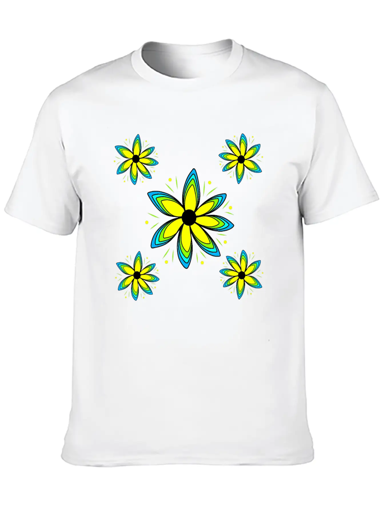 Blooming Flower Pattern Blossom Blooms Petals Basic Graphic T-Shirt – Daily Comfort In Soft Cotton