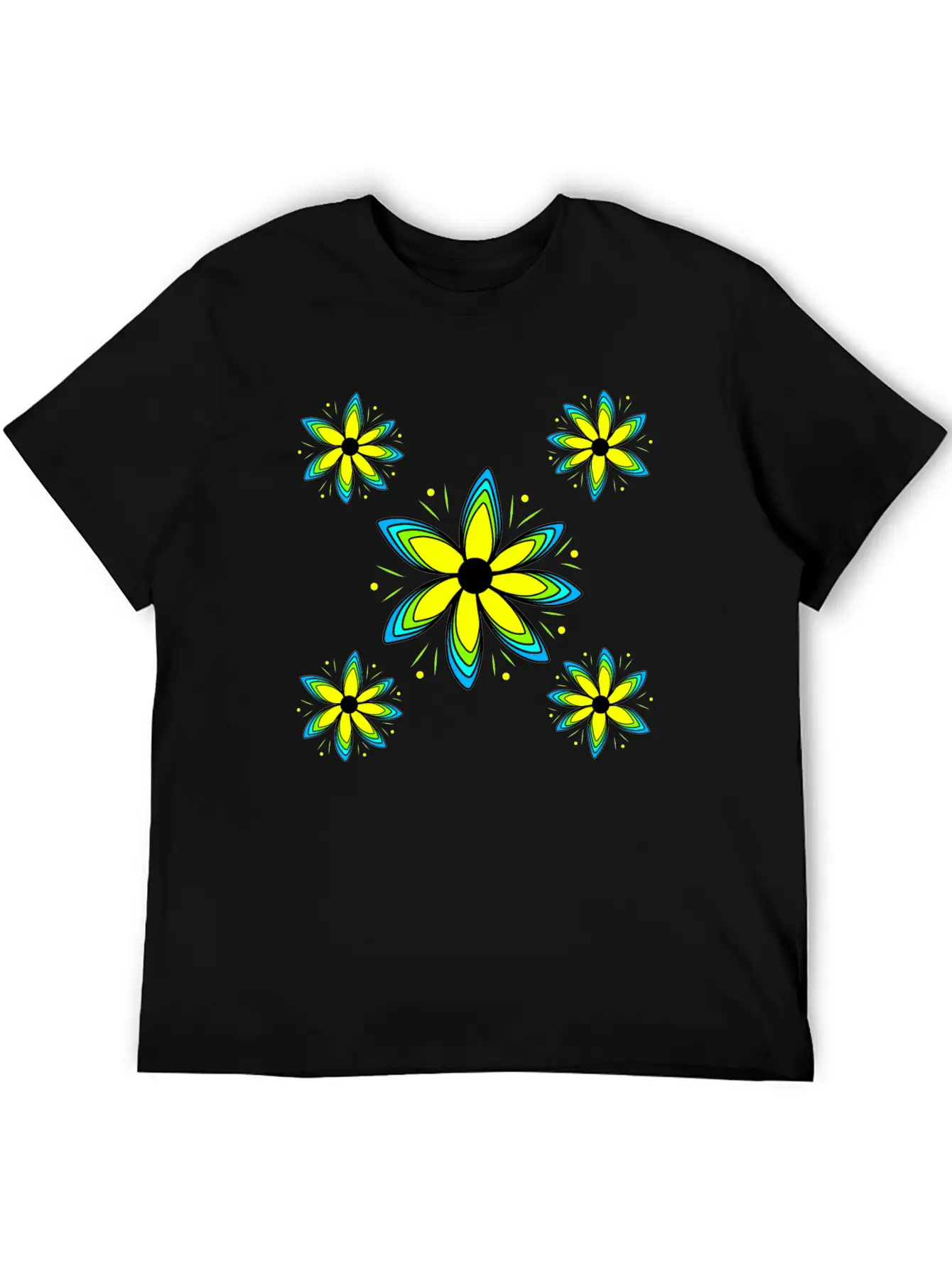Blooming Flower Pattern Blossom Blooms Petals Basic Graphic T-Shirt – Daily Comfort In Soft Cotton