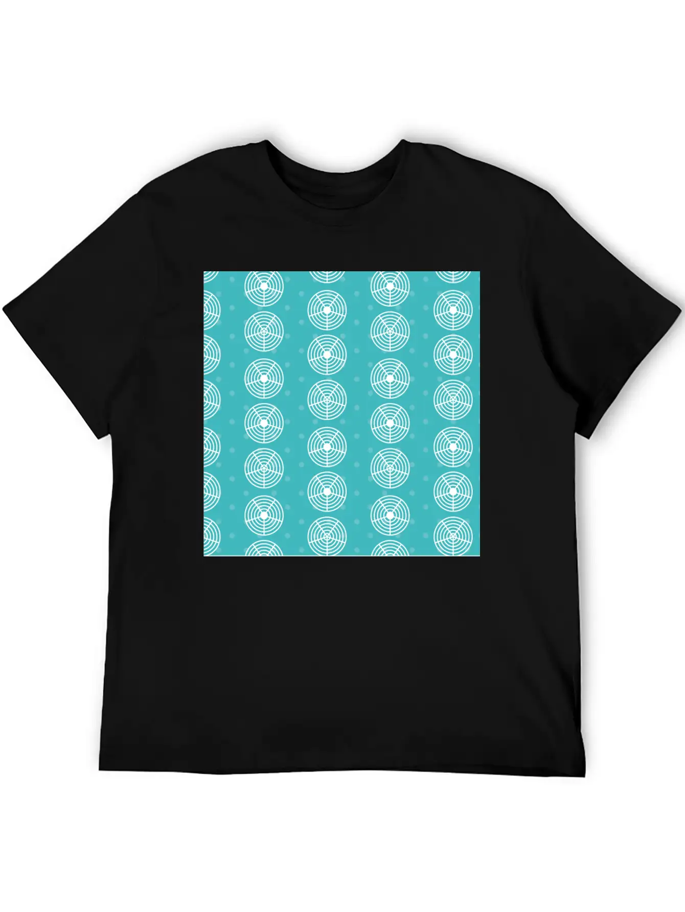 Blue Circle Stove Pattern Simple Everyday Graphic Tee – Lightweight Summer Wear