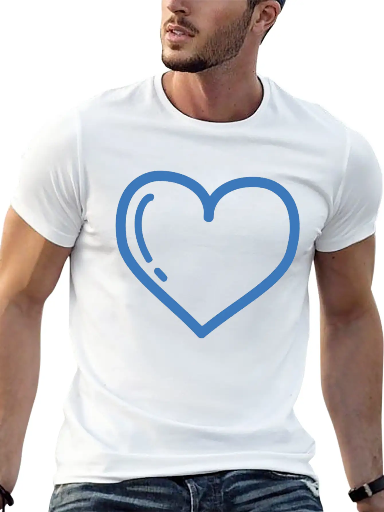Blue Love Style Basic Graphic T-Shirt – Daily Comfort In Soft Cotton