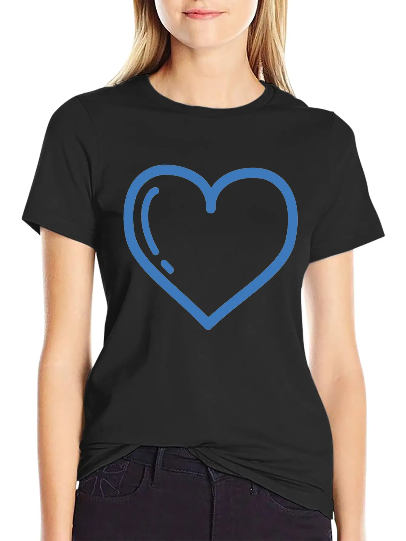 Blue Love Style Basic Graphic T-Shirt – Daily Comfort In Soft Cotton
