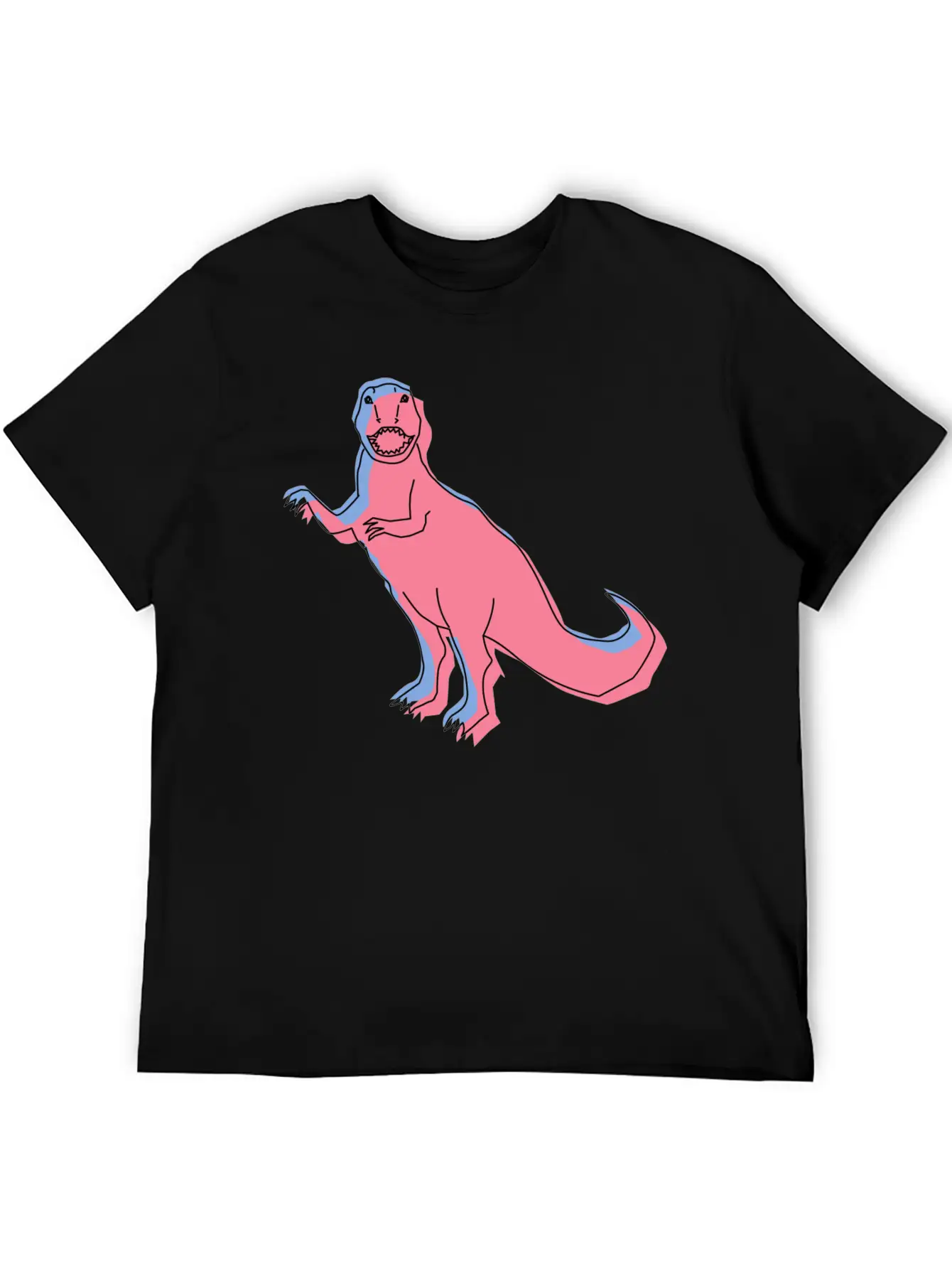 Blue Pink Dinosaur 3D Basic Graphic T-Shirt – Daily Comfort In Soft Cotton