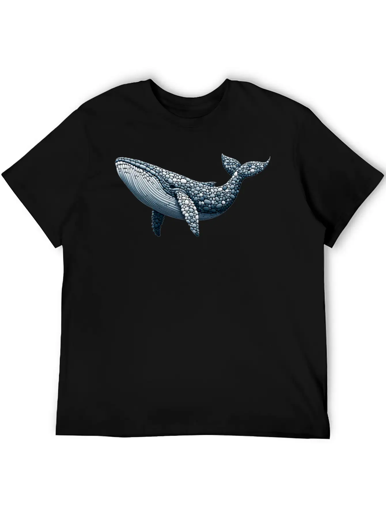 Blue Whale Pebble Mosaic Stylish Everyday T-Shirt – Unisex Basic Cotton Tee