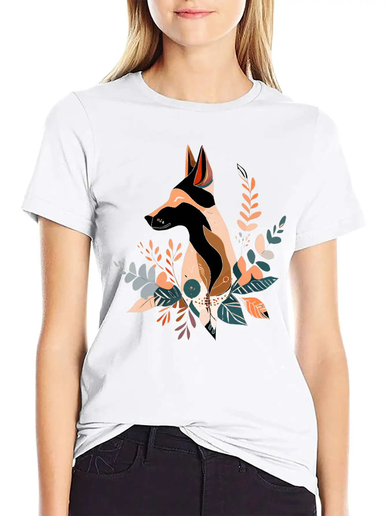 Boho Wolf Design Stylish Everyday T-Shirt – Unisex Basic Cotton Tee