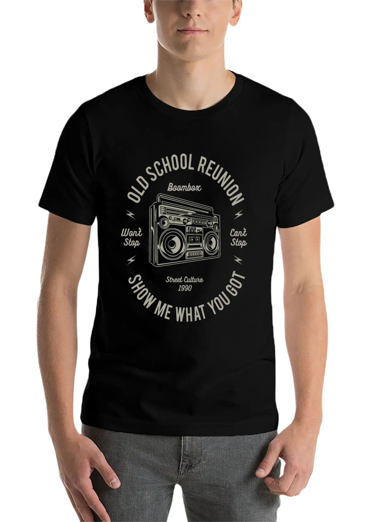 Boombox Lightweight Cotton T-Shirt – Daily Comfort Graphic Shirt