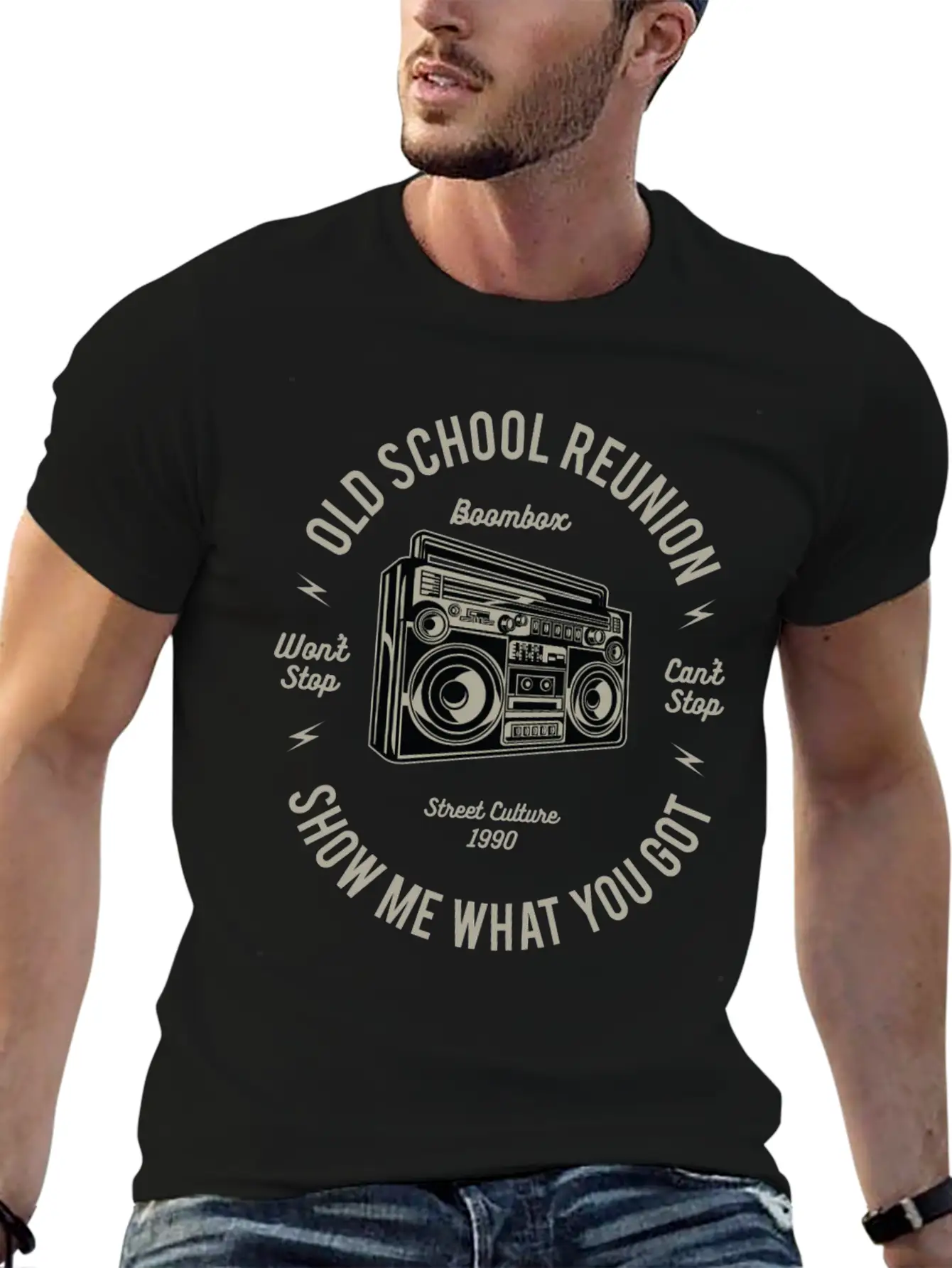Boombox Lightweight Cotton T-Shirt – Daily Comfort Graphic Shirt