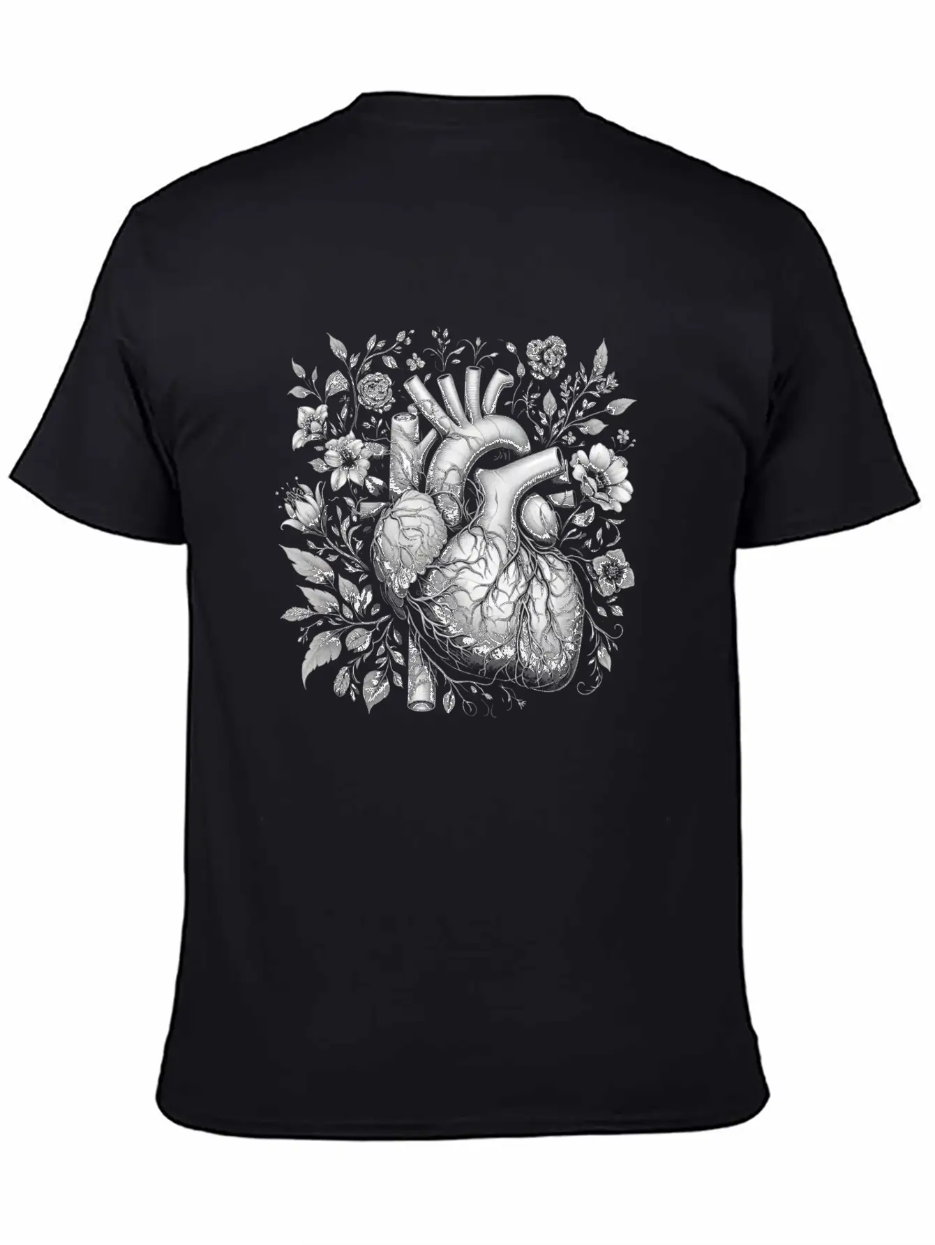 Botanical Heart Artistic Anatomy 2 Basic Graphic T-Shirt – Daily Comfort In Soft Cotton