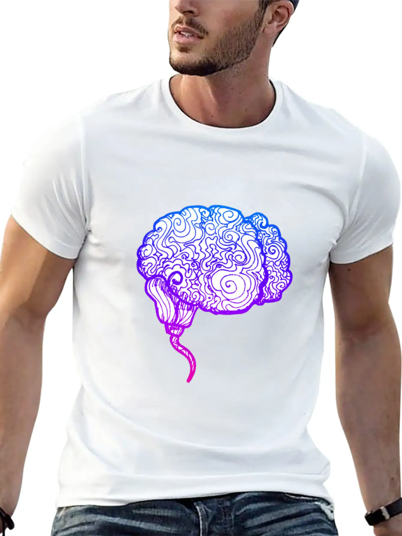 Brain Abstract Classic Cotton Tee – Unisex Comfort For Any Season