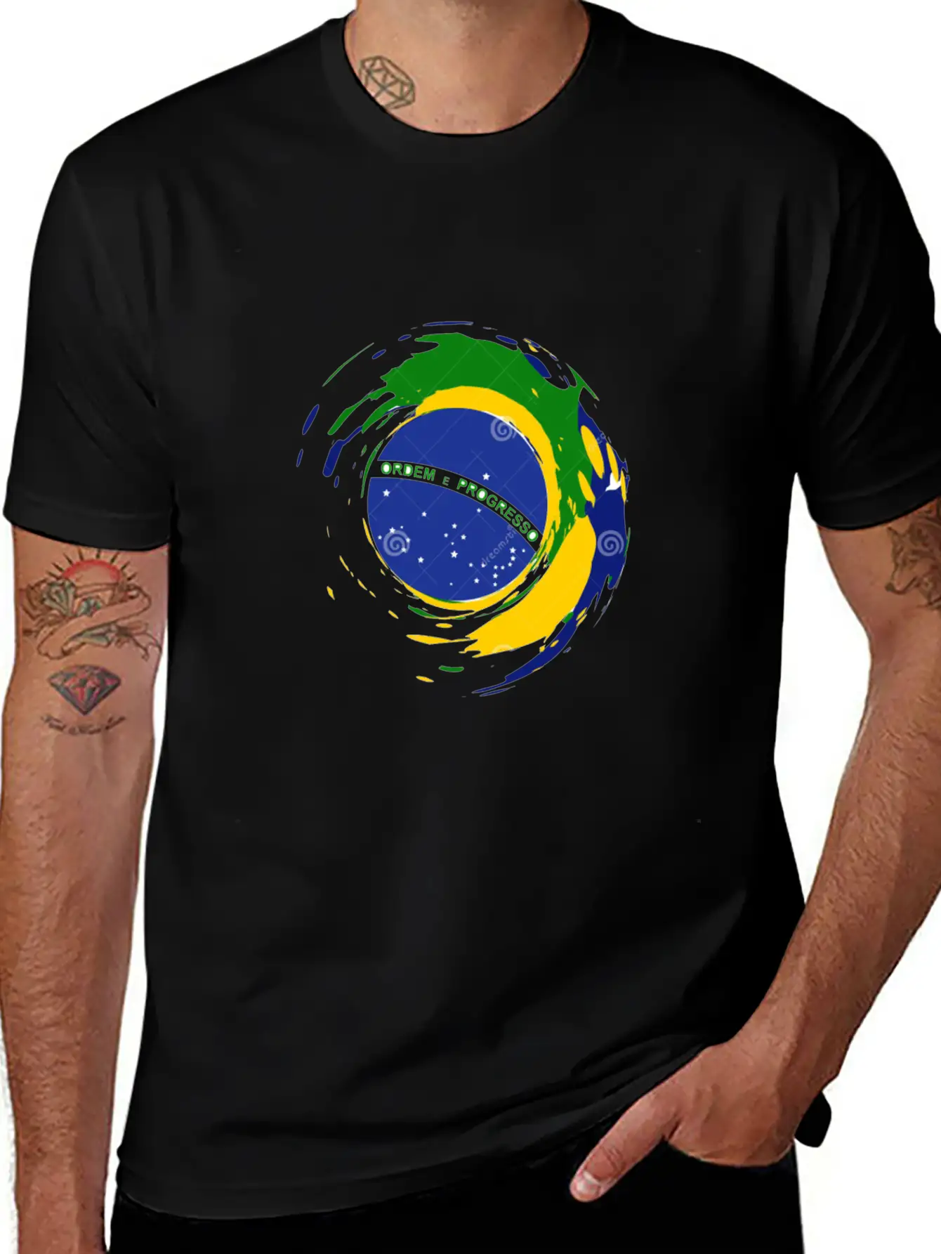 Brazil Flag Design Stylish Everyday T-Shirt – Unisex Basic Cotton Tee