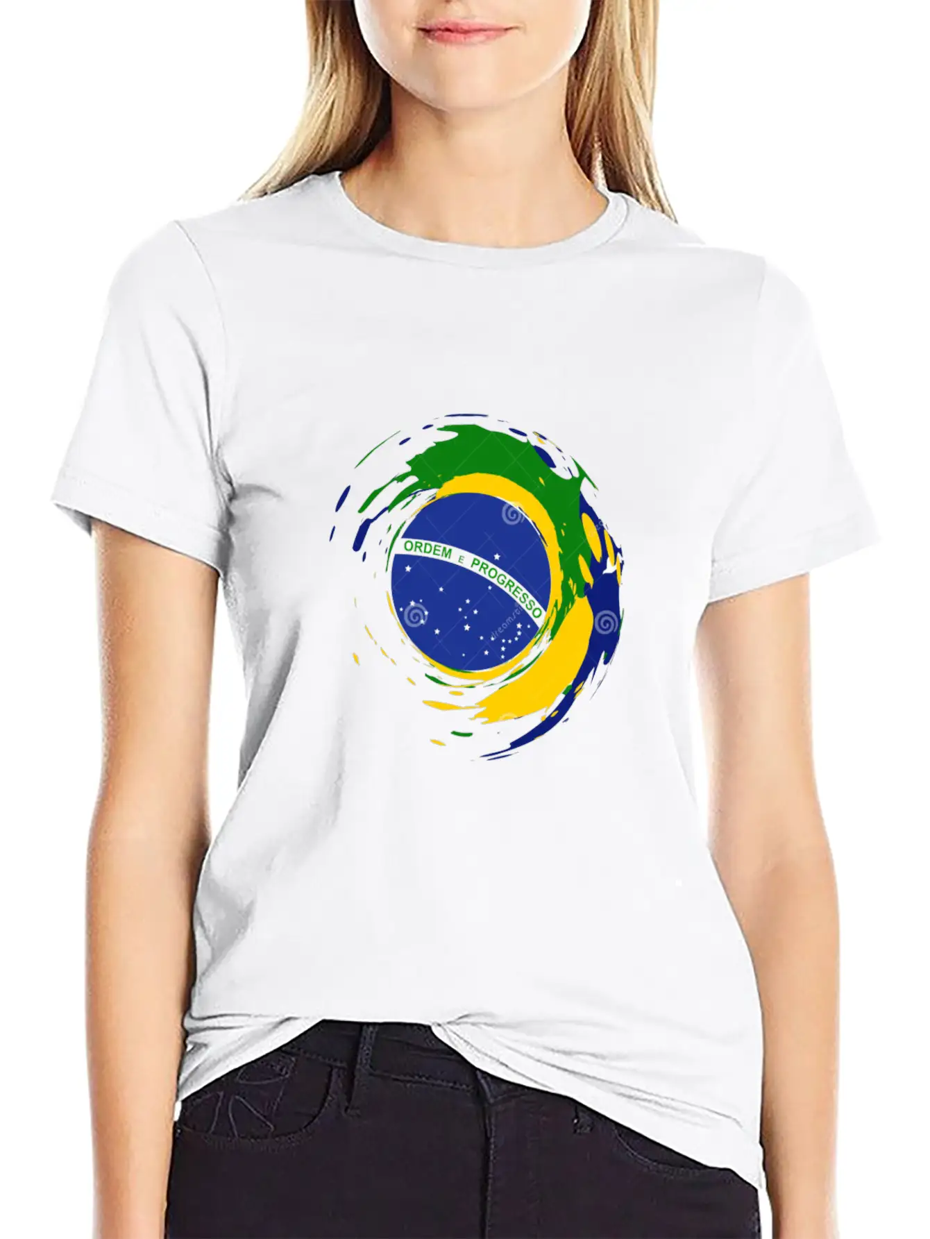 Brazil Flag Design Stylish Everyday T-Shirt – Unisex Basic Cotton Tee