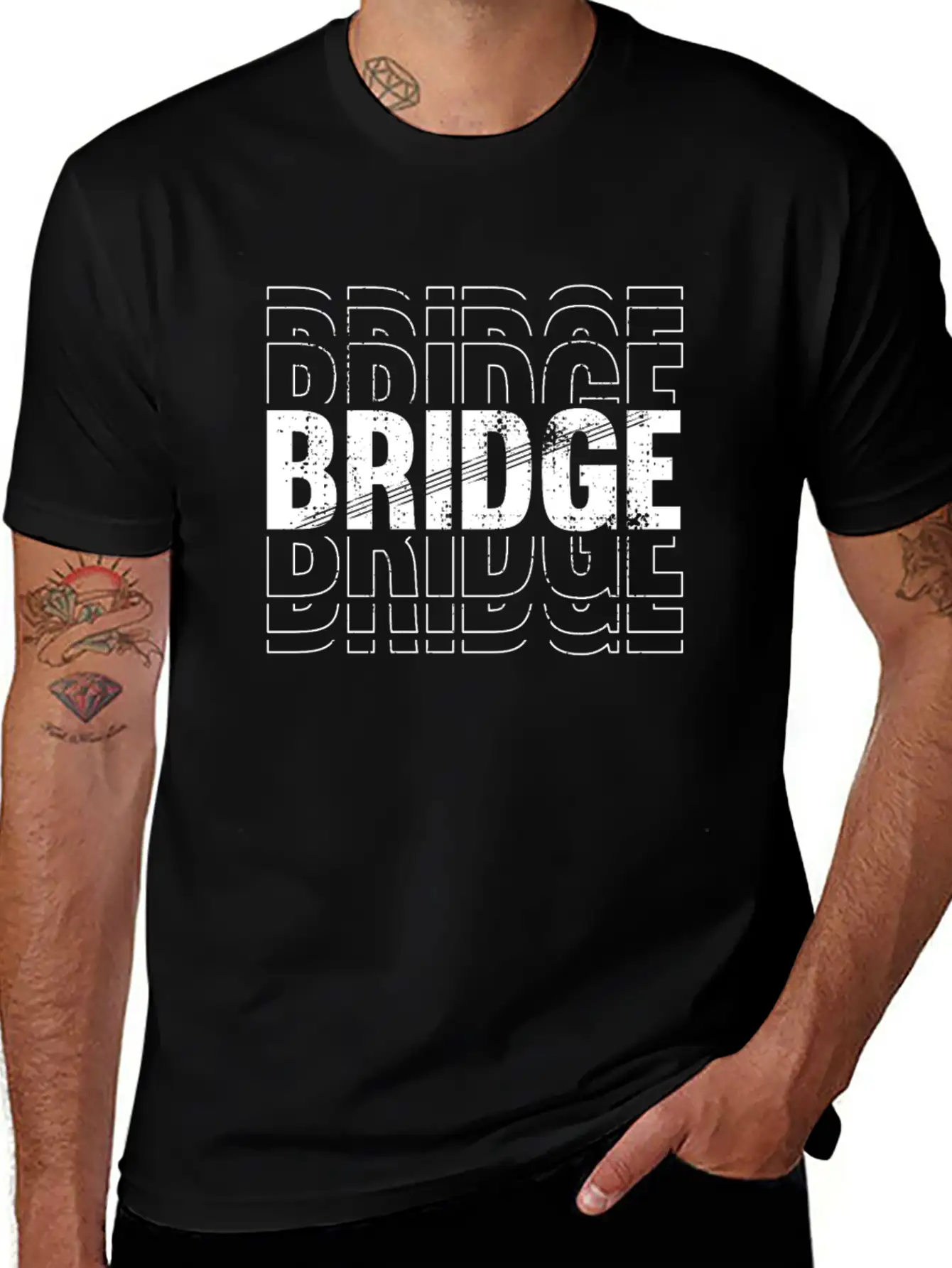 Bridge Player Bridge Card Game Design Stylish Everyday T-Shirt – Unisex Basic Cotton Tee