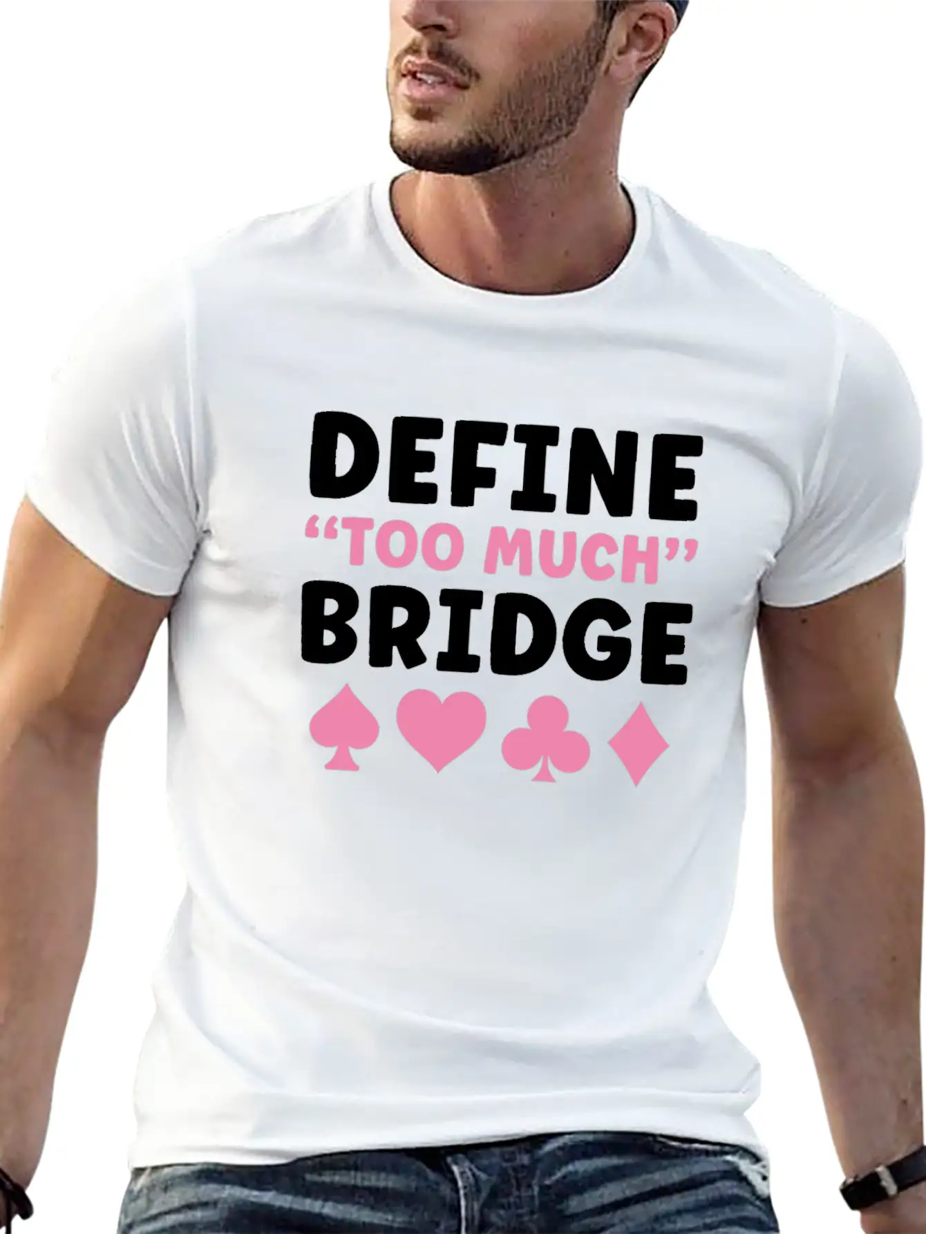 Bridge Player Women Define Too Much Bridge Classic Crew Neck Graphic Tee – Everyday Minimal Look