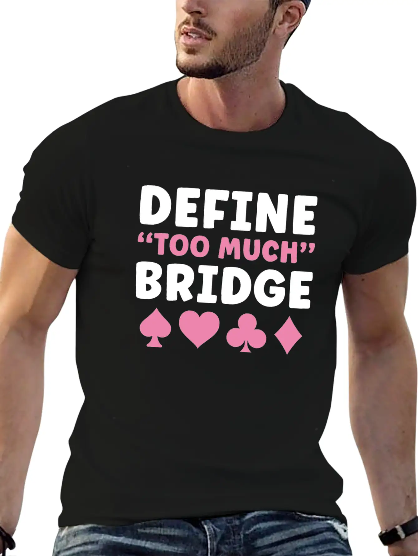 Bridge Player Women Define Too Much Bridge Classic Crew Neck Graphic Tee – Everyday Minimal Look