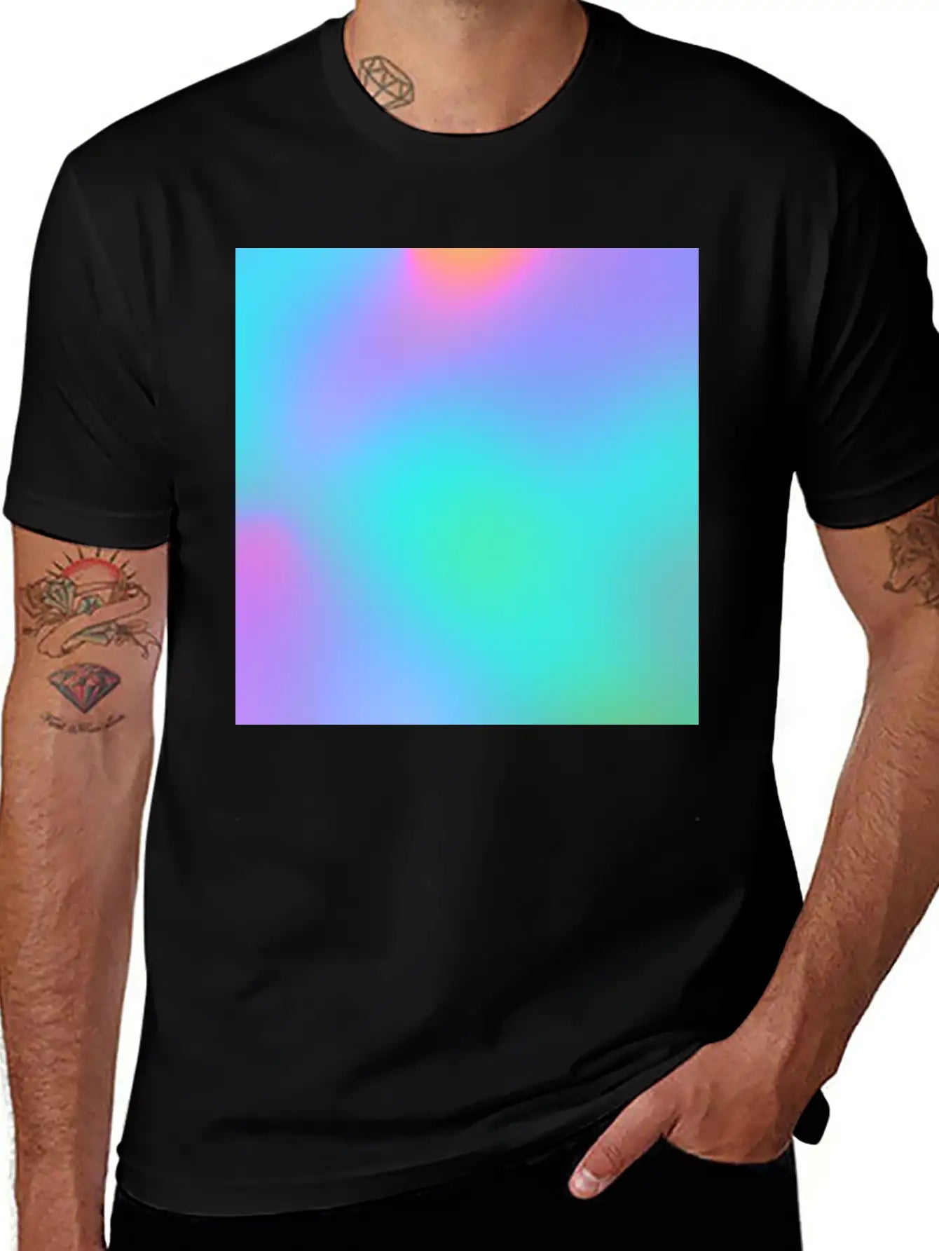 Bright Multicolor Gradient Essential Cotton Tee For Daily Outfits – Unisex Style